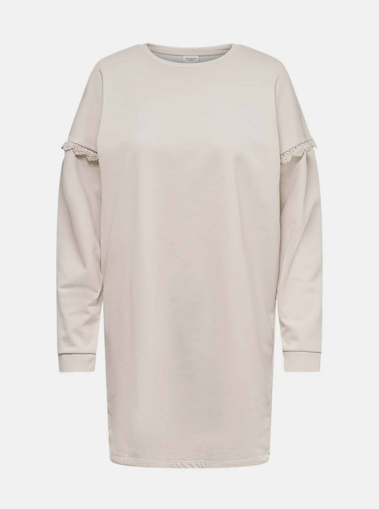 Jacqueline de Yong krémové mikinové šaty Rikke