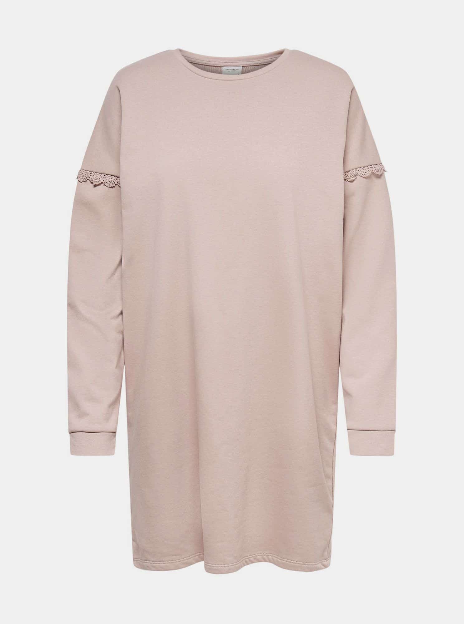 Jacqueline de Yong světle růžové mikinové šaty Rikke