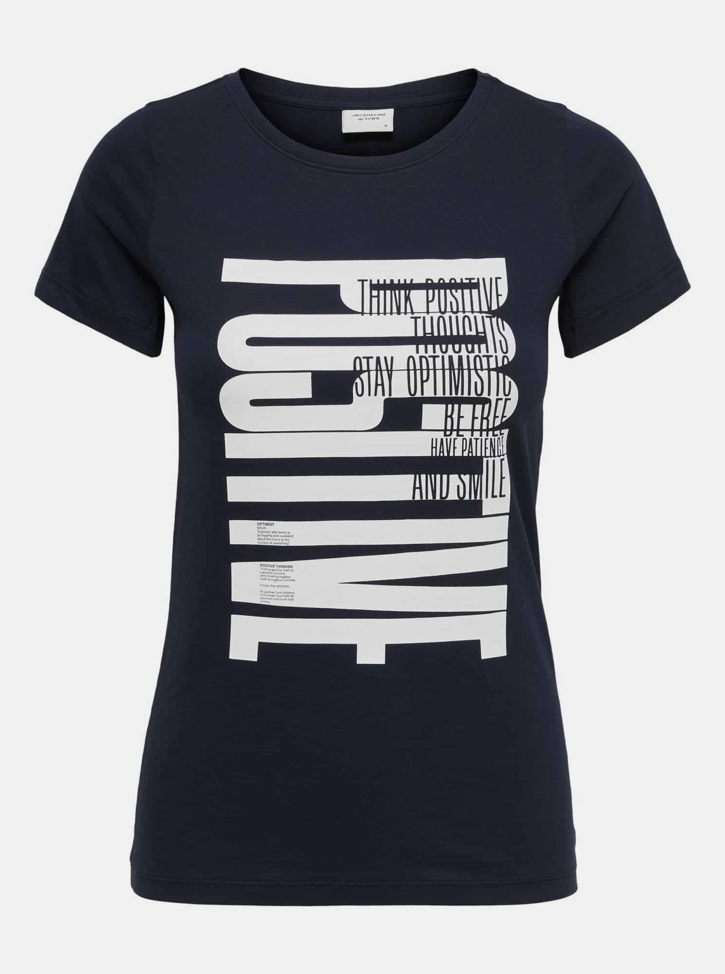 Jacqueline de Yong tmavě modré dámské tričko Chicago s potiskem