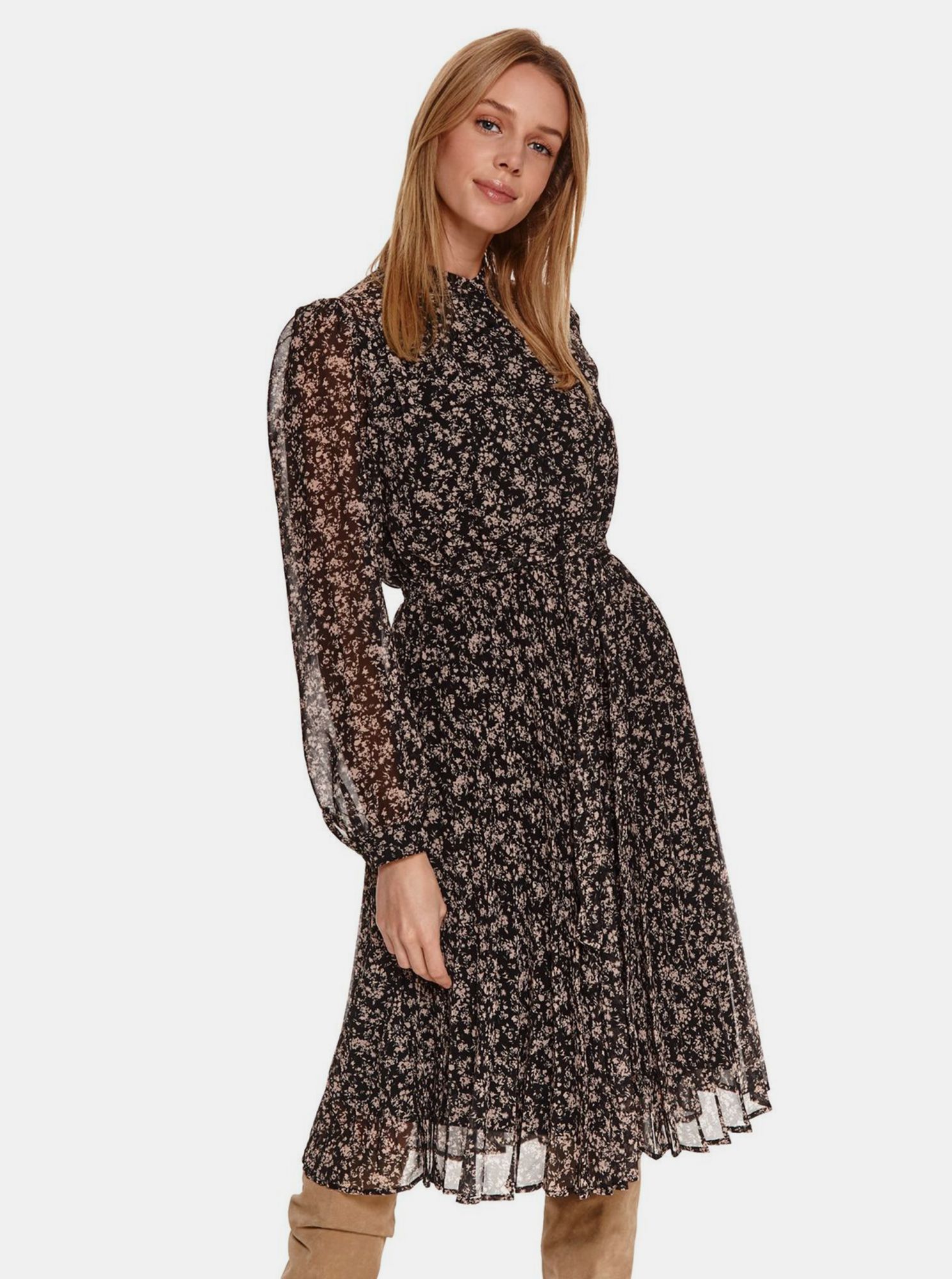 TOP SECRET černé květované šaty