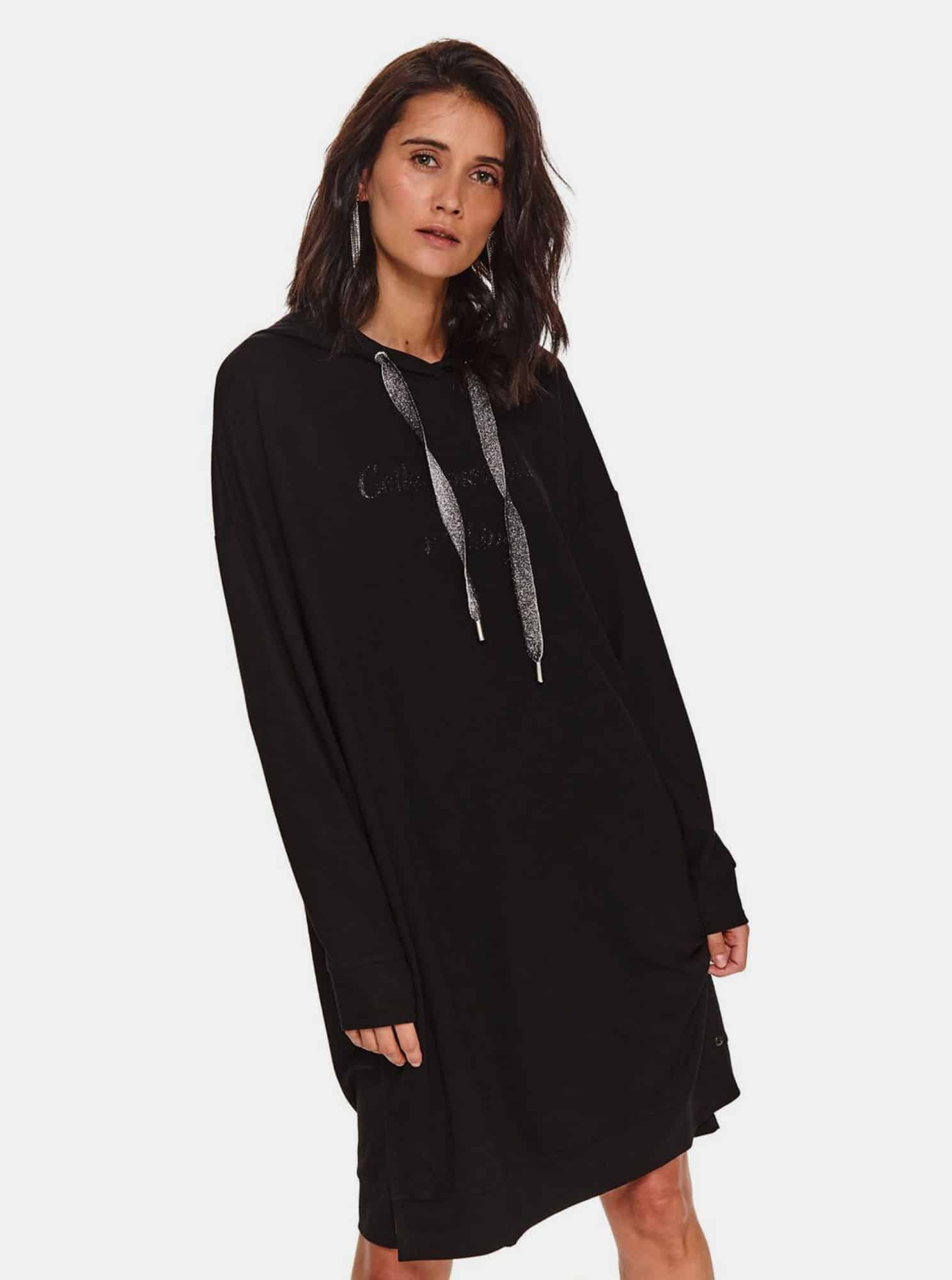 TOP SECRET černé mikinové šaty