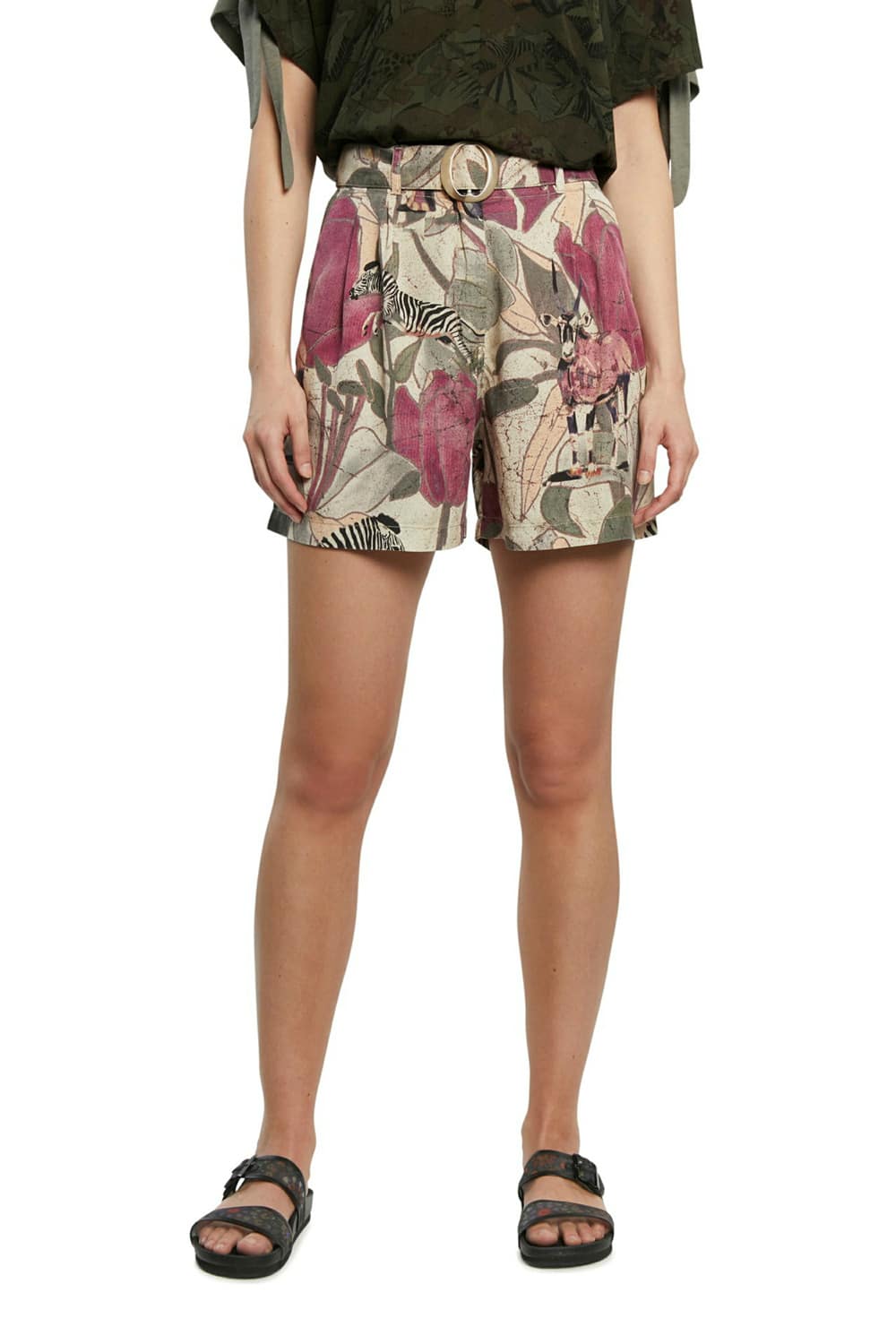 Desigual barevné kraťasy Pant Etnican