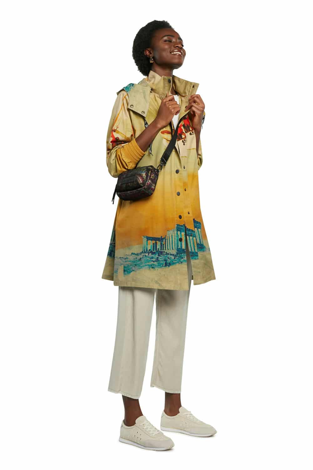 Desigual barevný kabát Chaq Venecia