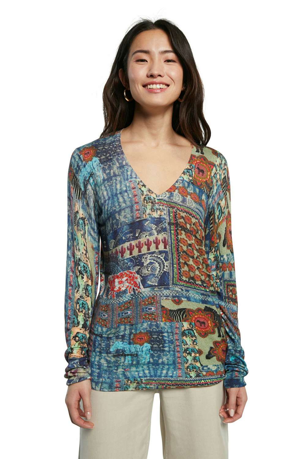 Desigual barevný svetr Jers Ginger