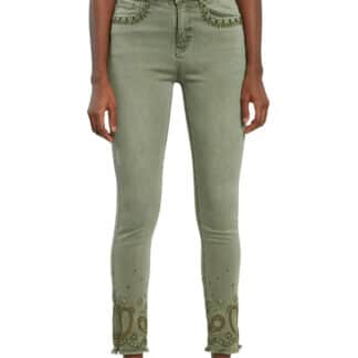 Desigual khaki kalhoty Pant Ankle Paisley