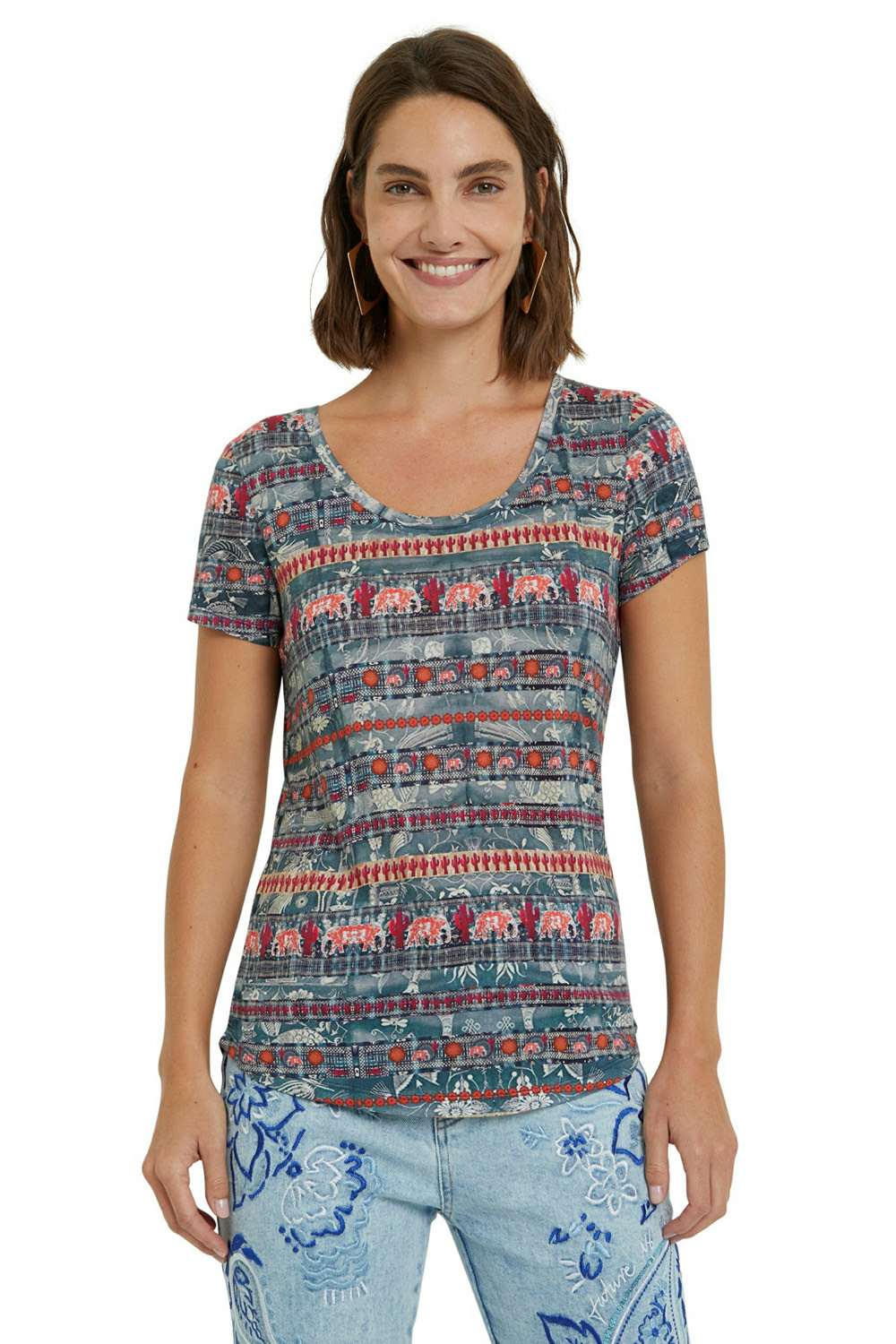 Desigual barevné tričko TS Santorini