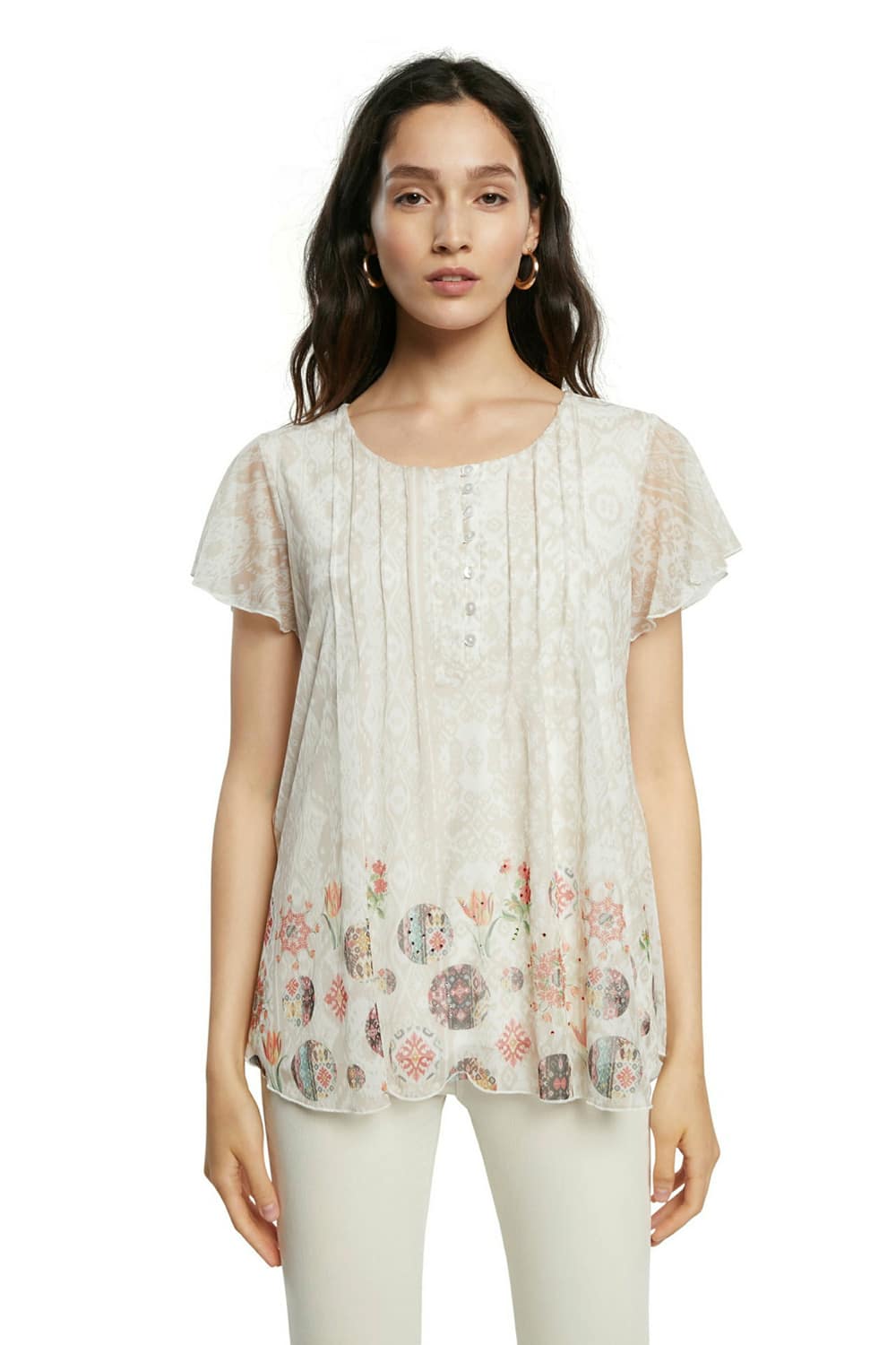 Desigual smetanové tričko TS Norte