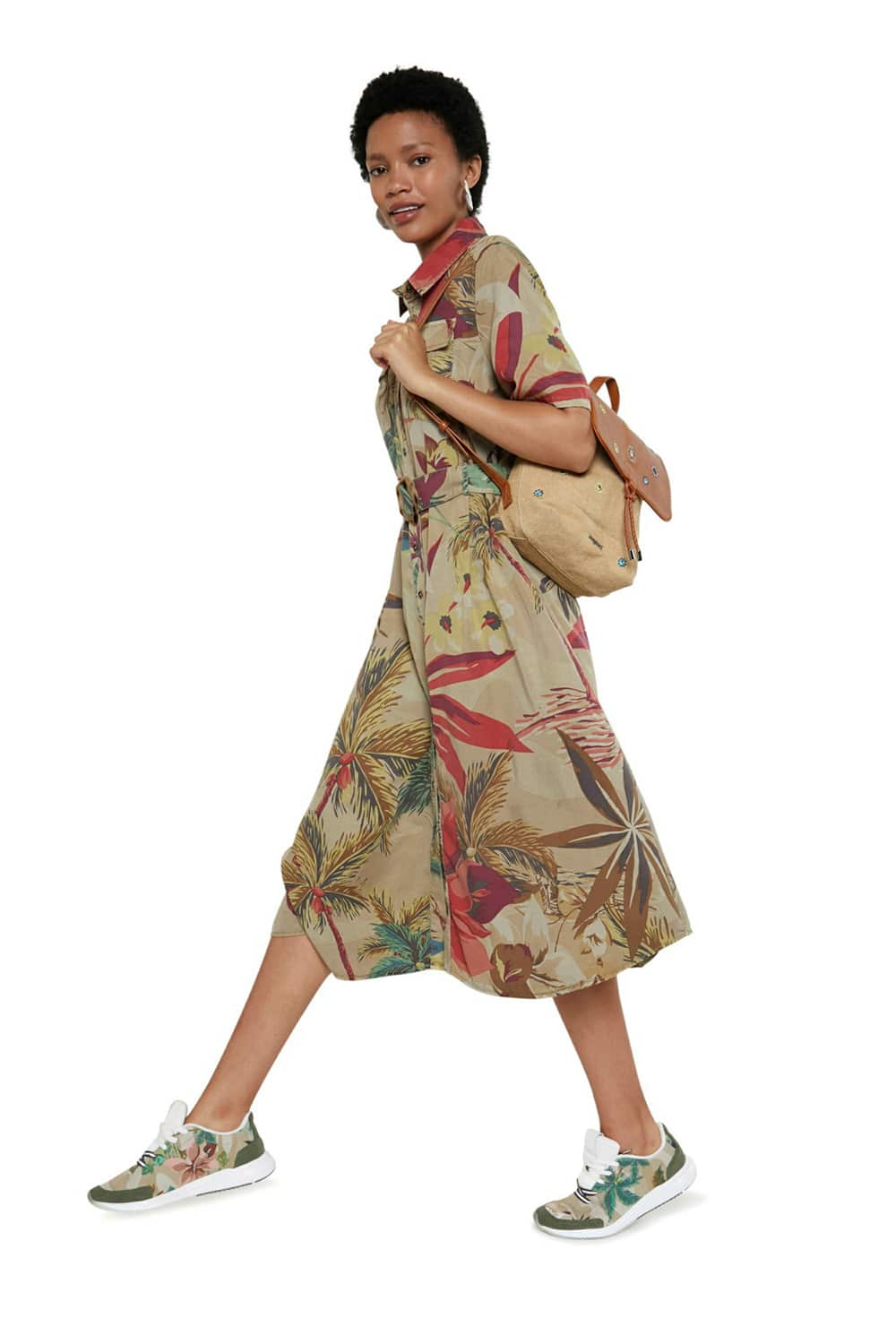 Desigual béžové košilové šaty Vest Kate