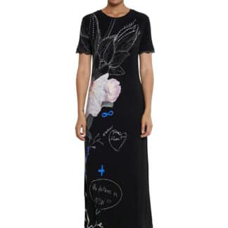 Desigual černé maxi šaty Vest Flor