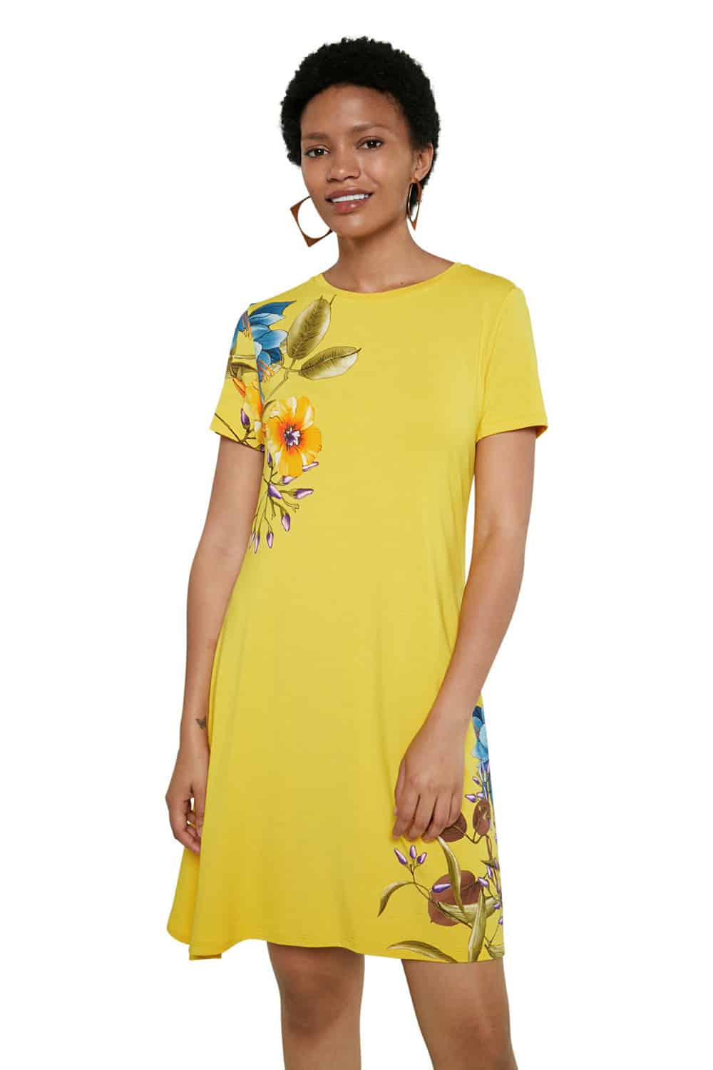 Desigual žluté šaty Vest Las Vegas