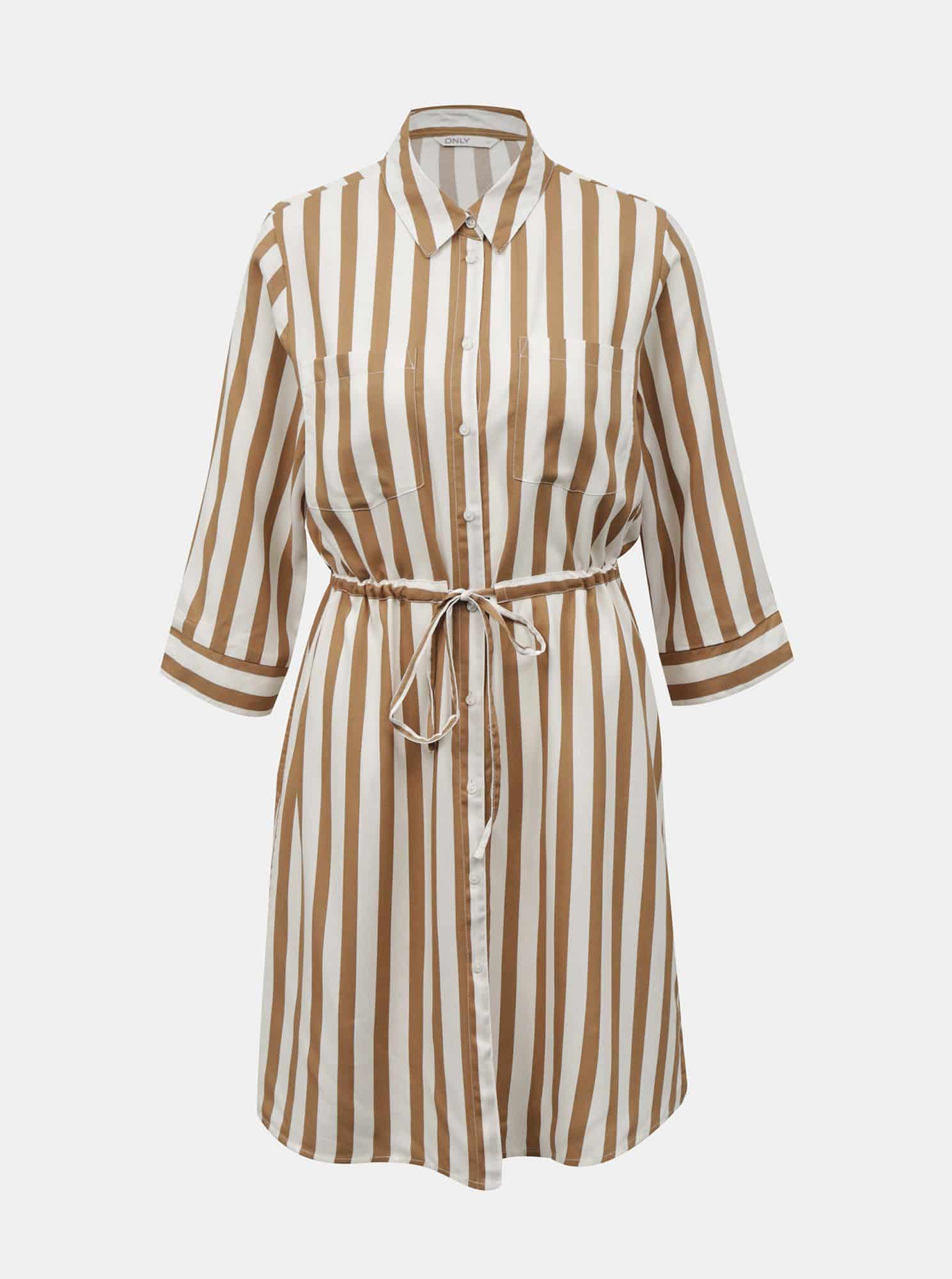 Only béžové košilové šaty Tamari