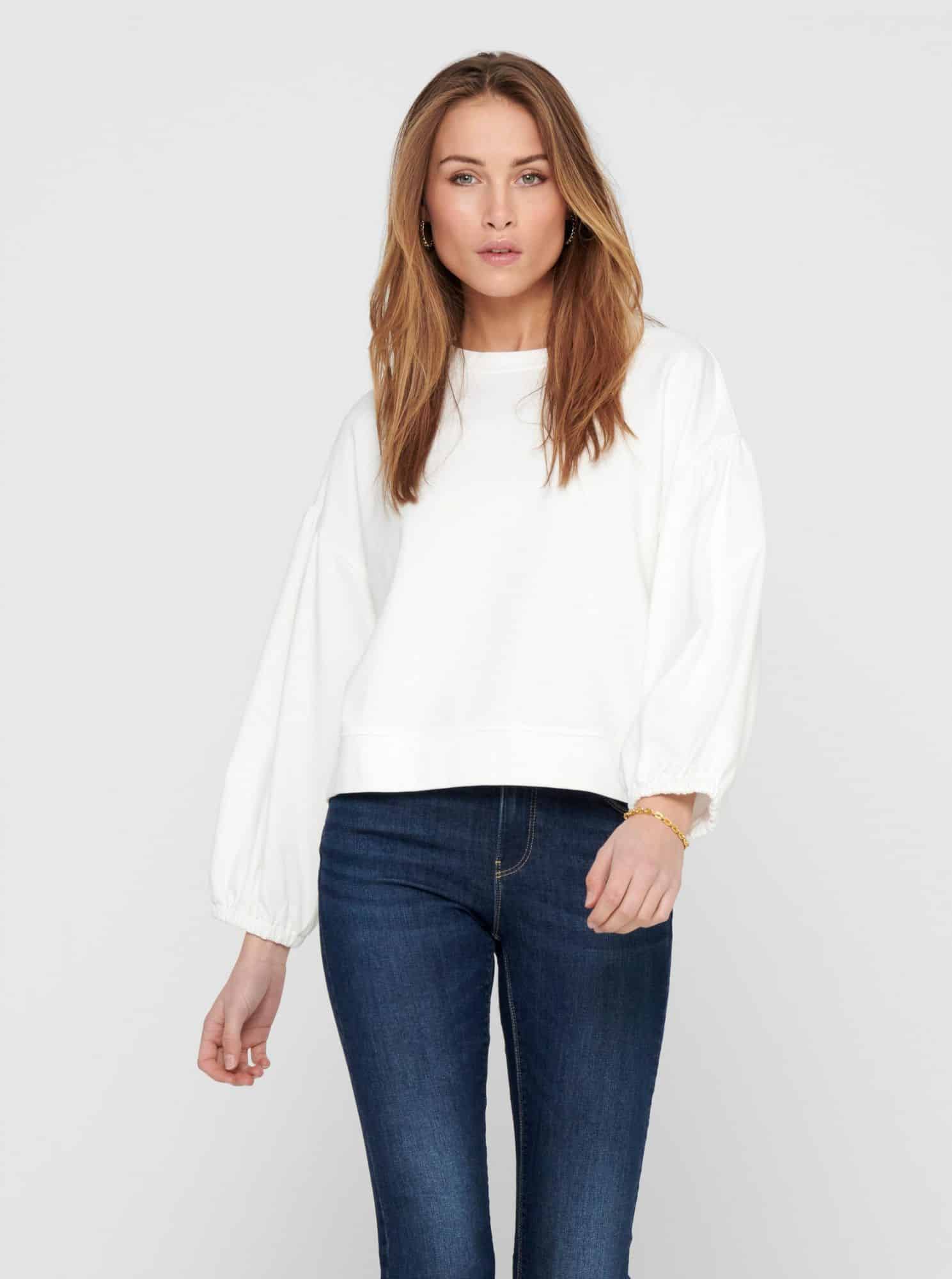 Jacqueline de Yong bílá dámská mikina May