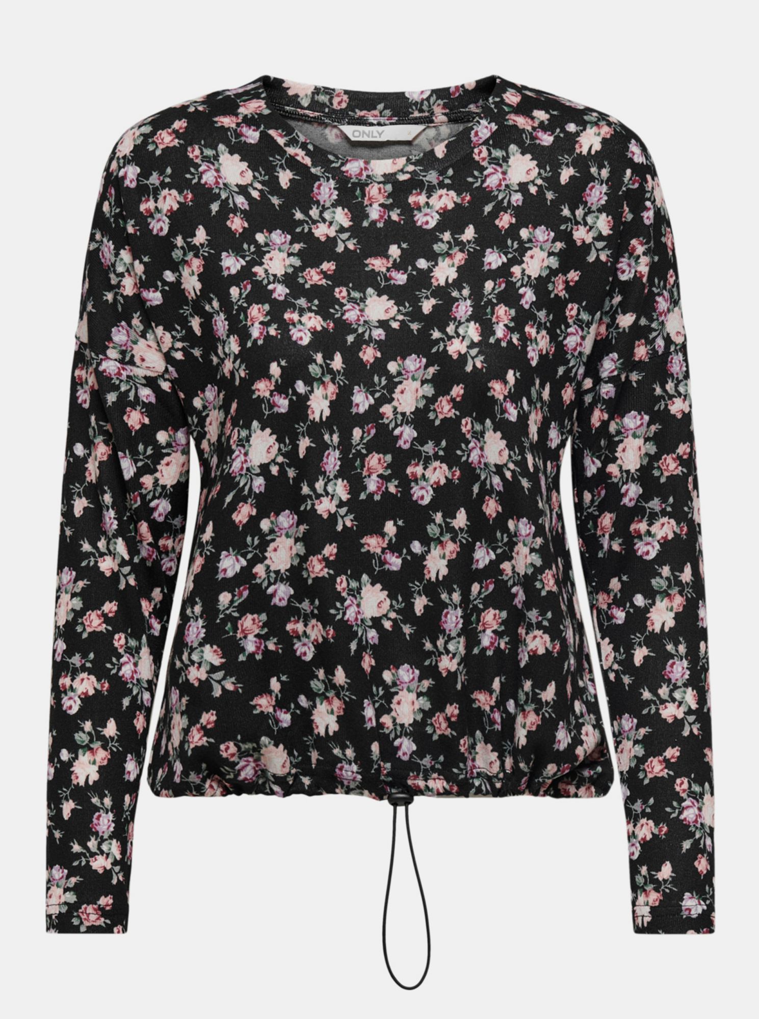 Only černá květovaná dámská mikina