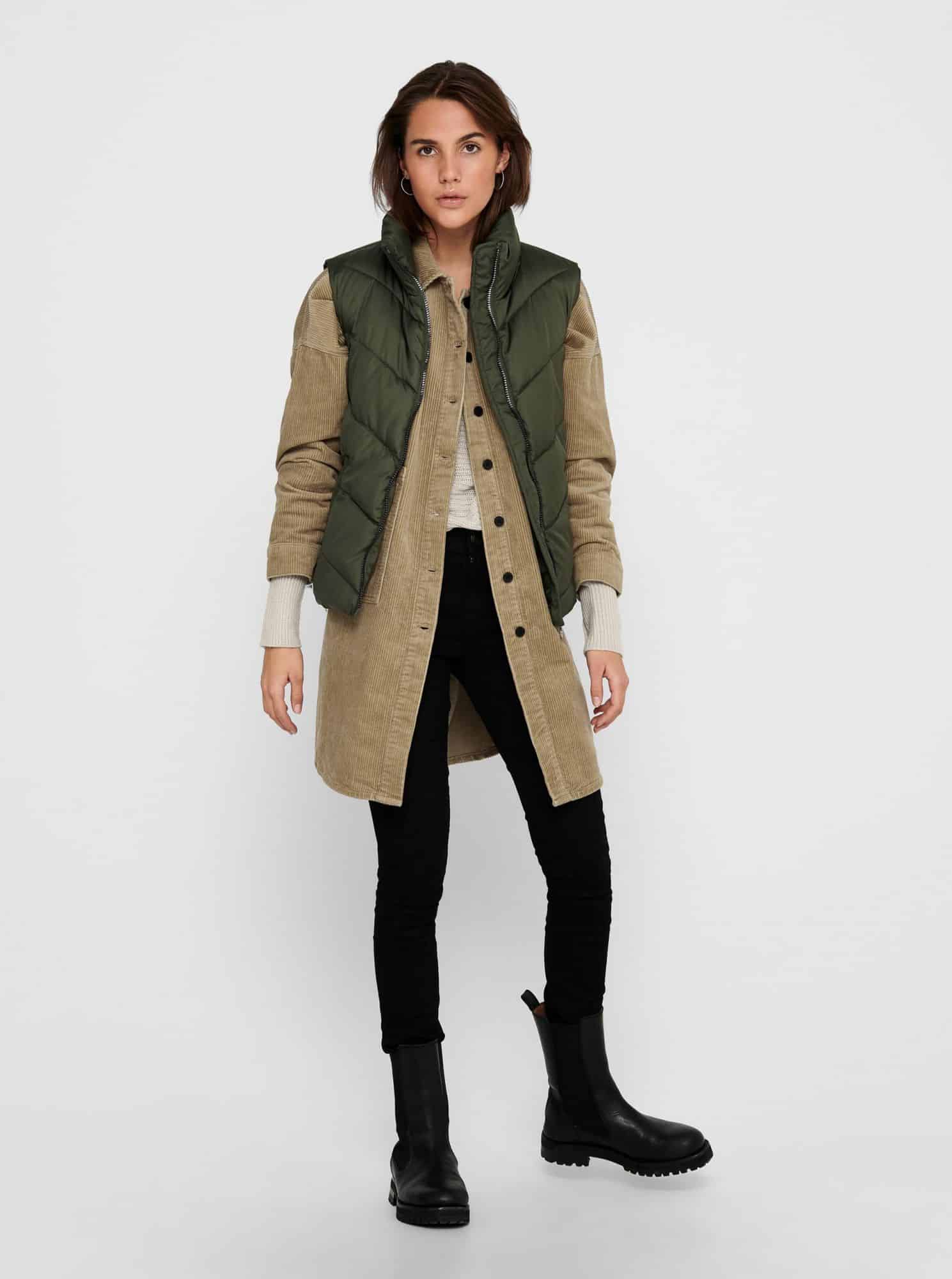 Jacqueline de Yong khaki prošívaná vesta Finno