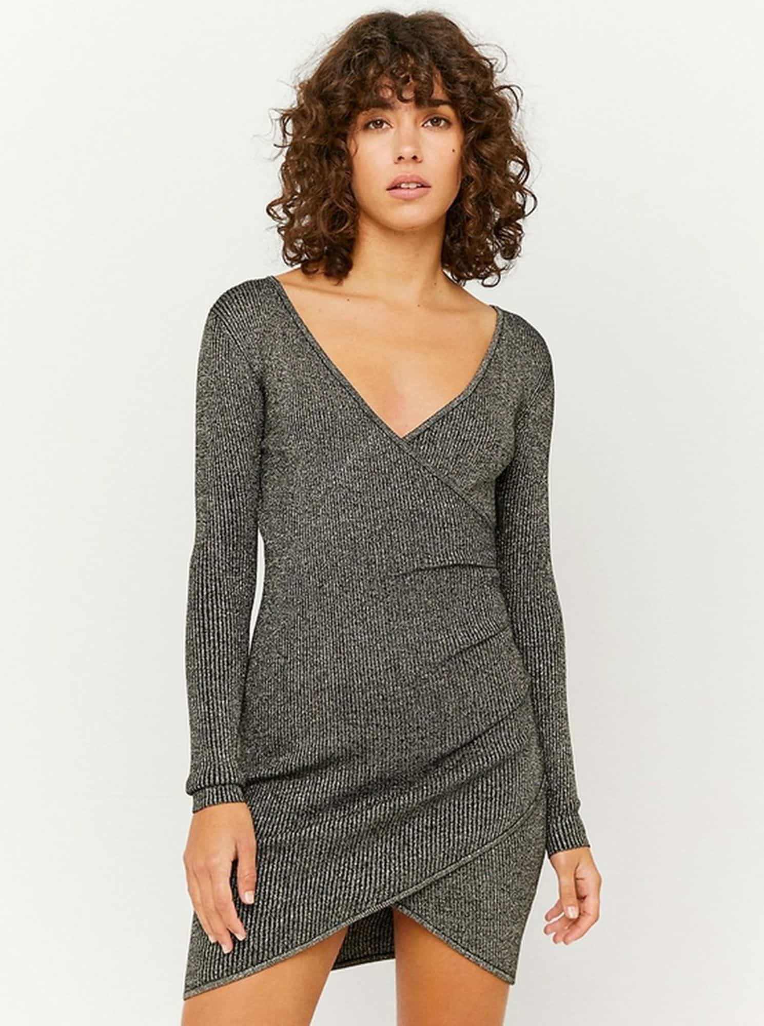 Tally Weijl šedé třpitivé šaty