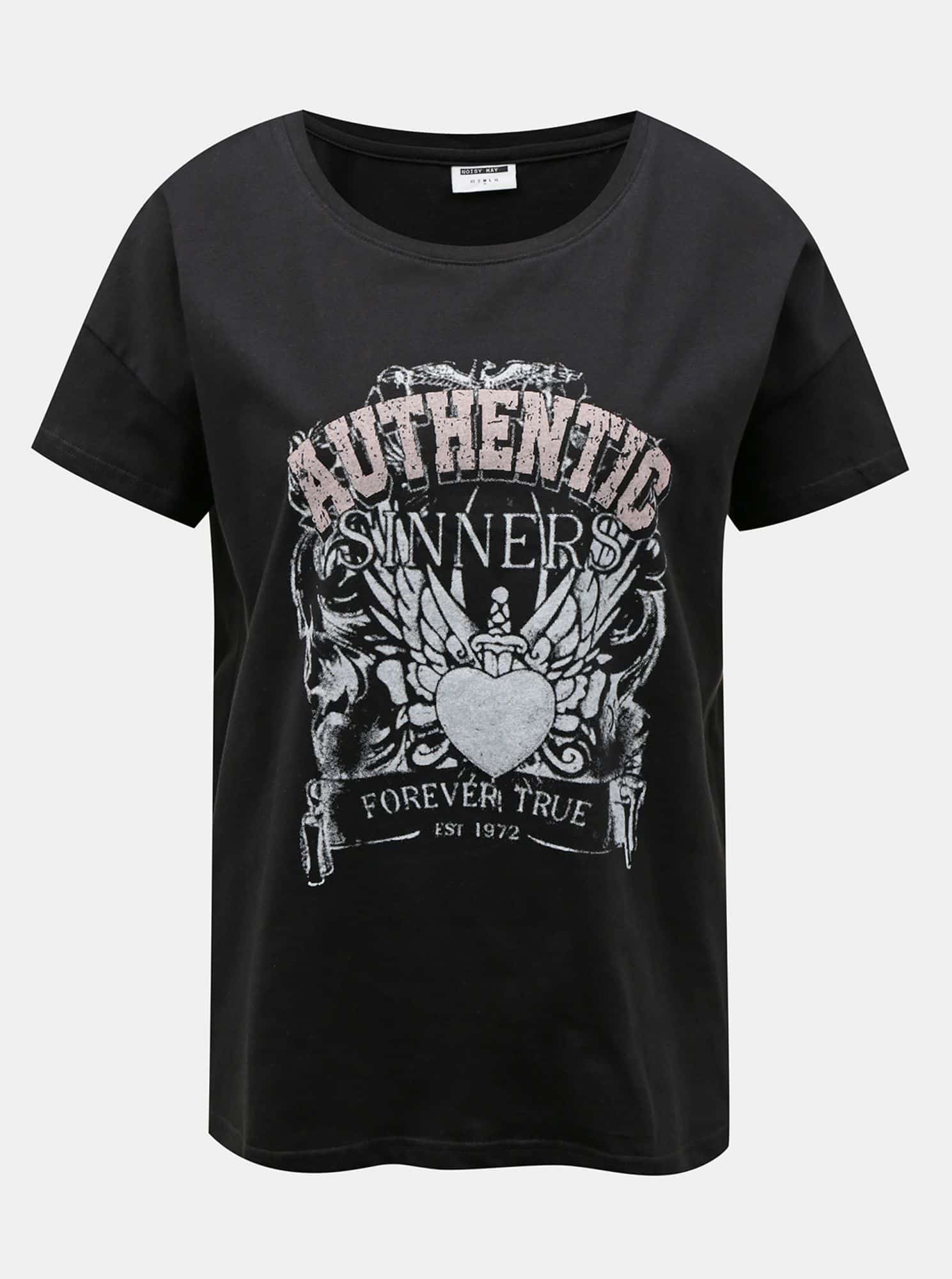 Noisy May černé tričko Command s potiskem