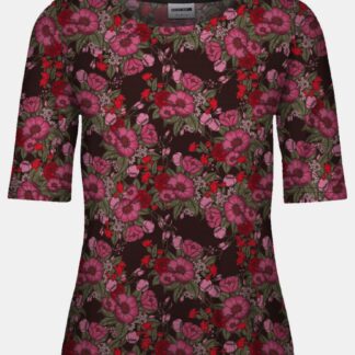 Noisy May černé tričko Sally s barevnými motivy