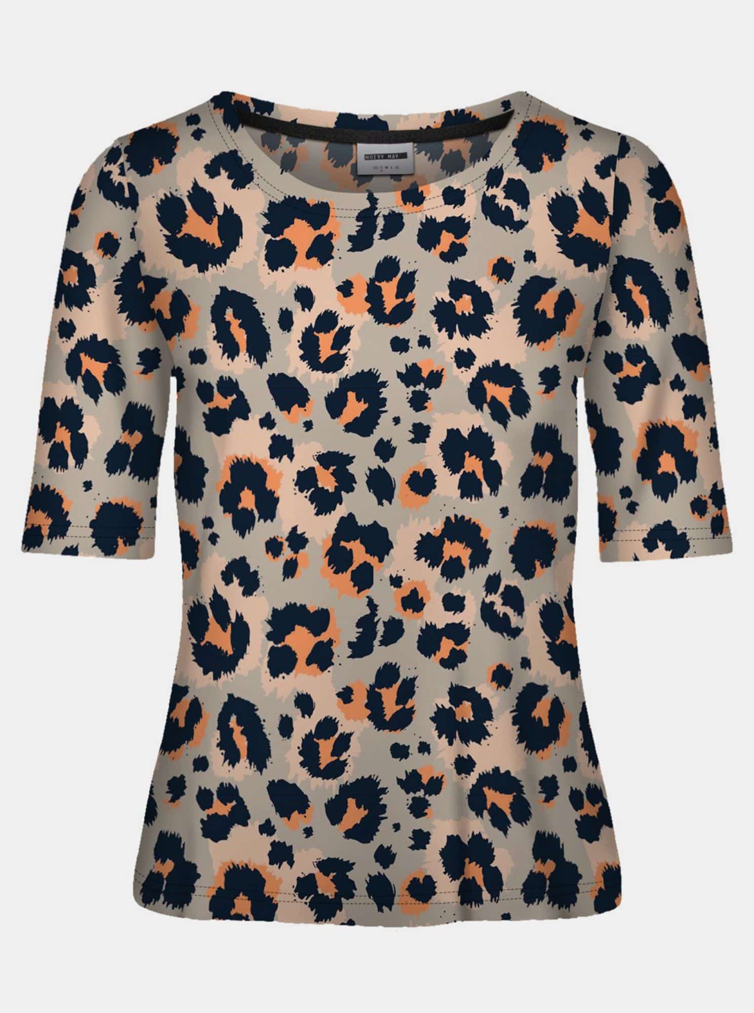 Noisy May šedé tričko Sally s barevnými motivy