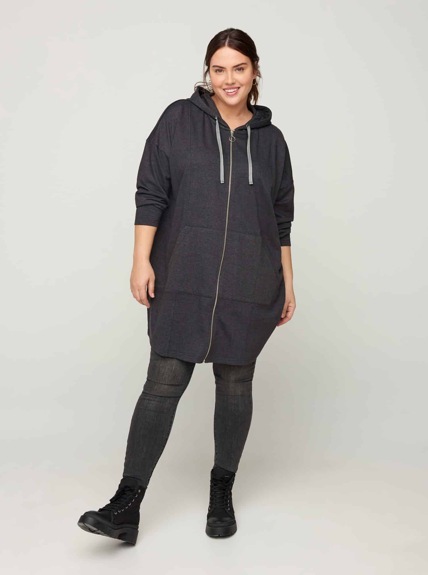 Zizzi šedá mikina s kapucí