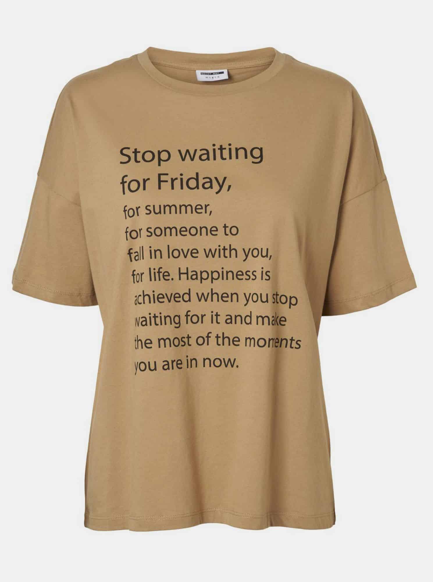 Noisy May hnědé dámské tričko Ida