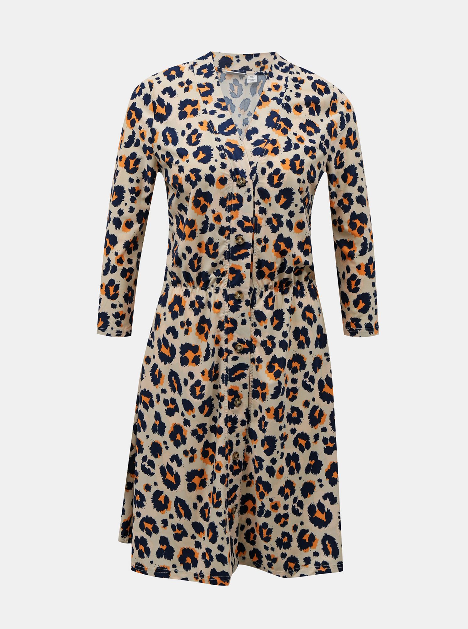 Noisy May krémové šaty se vzory