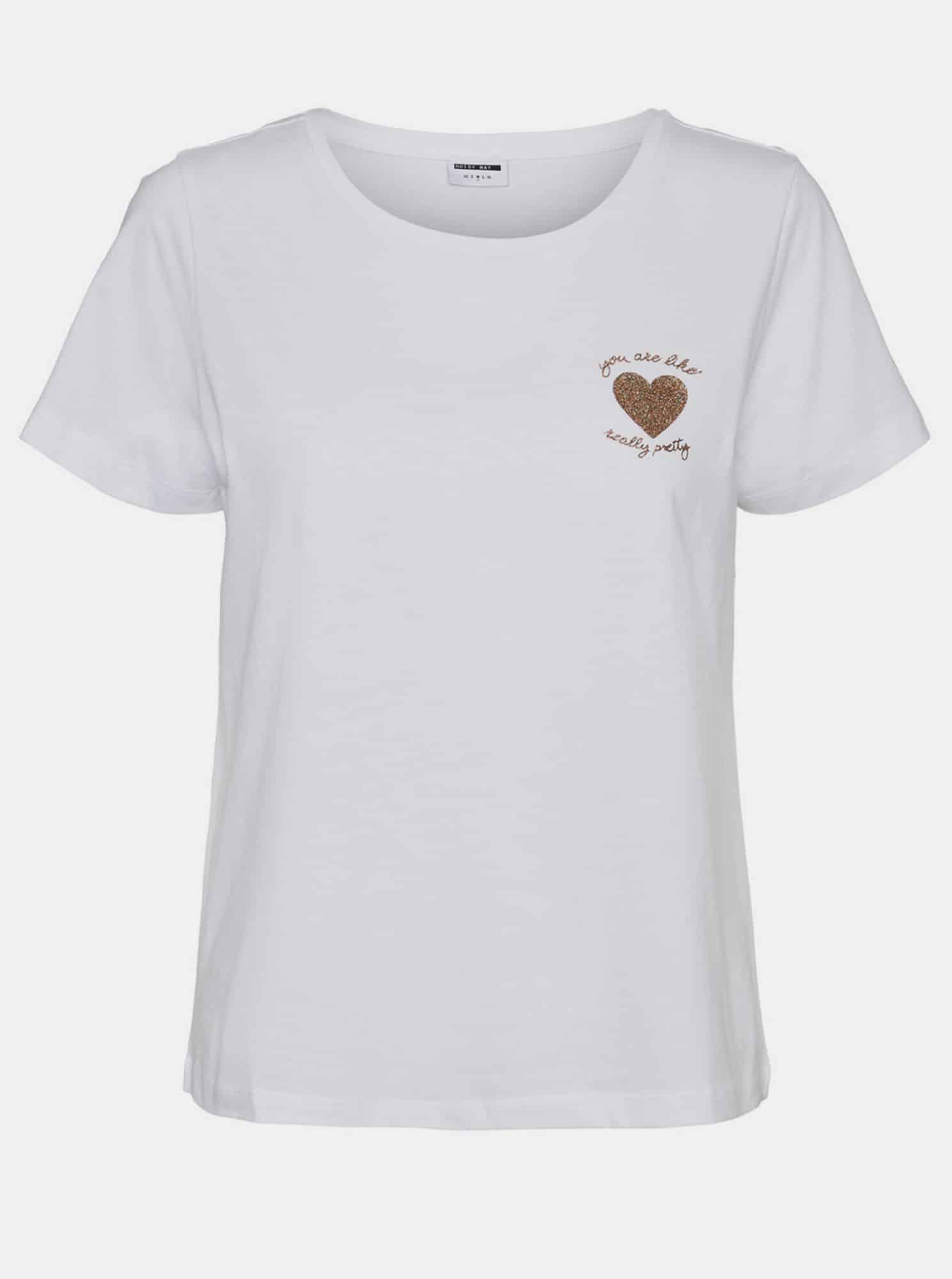 Noisy May bílé dámské tričko Mate s potiskem