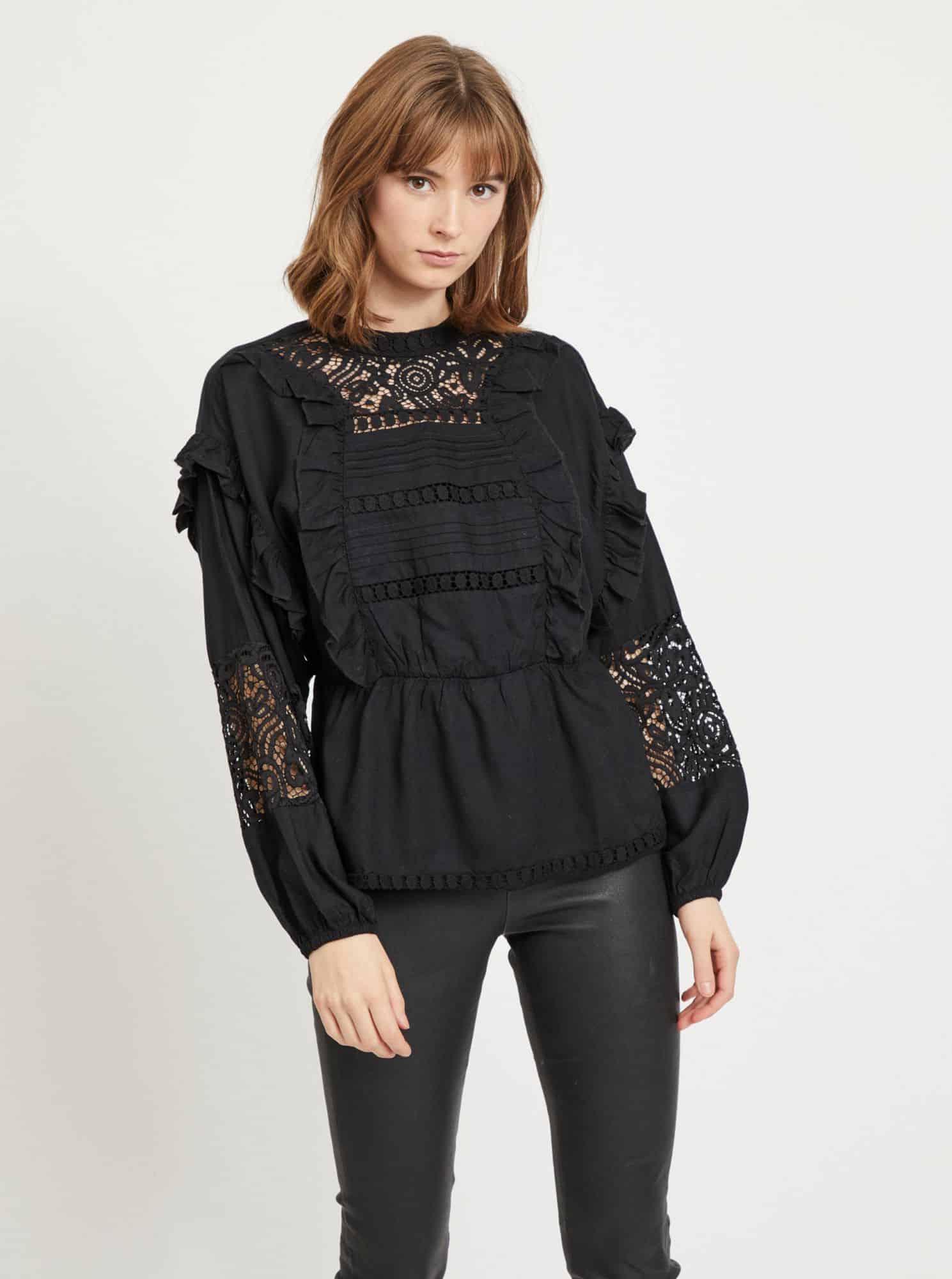 .OBJECT černá krajková halenka