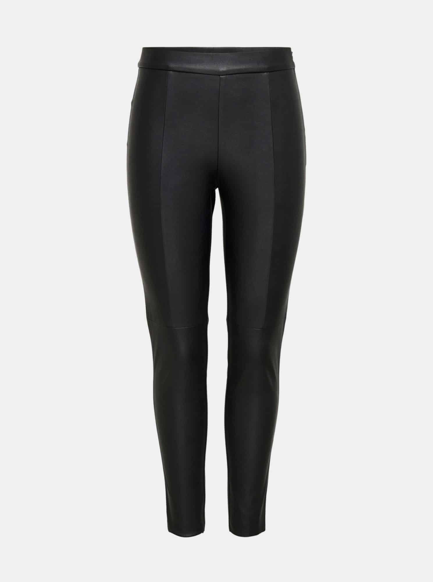 Jacqueline de Yong černé koženkové legíny Sahara