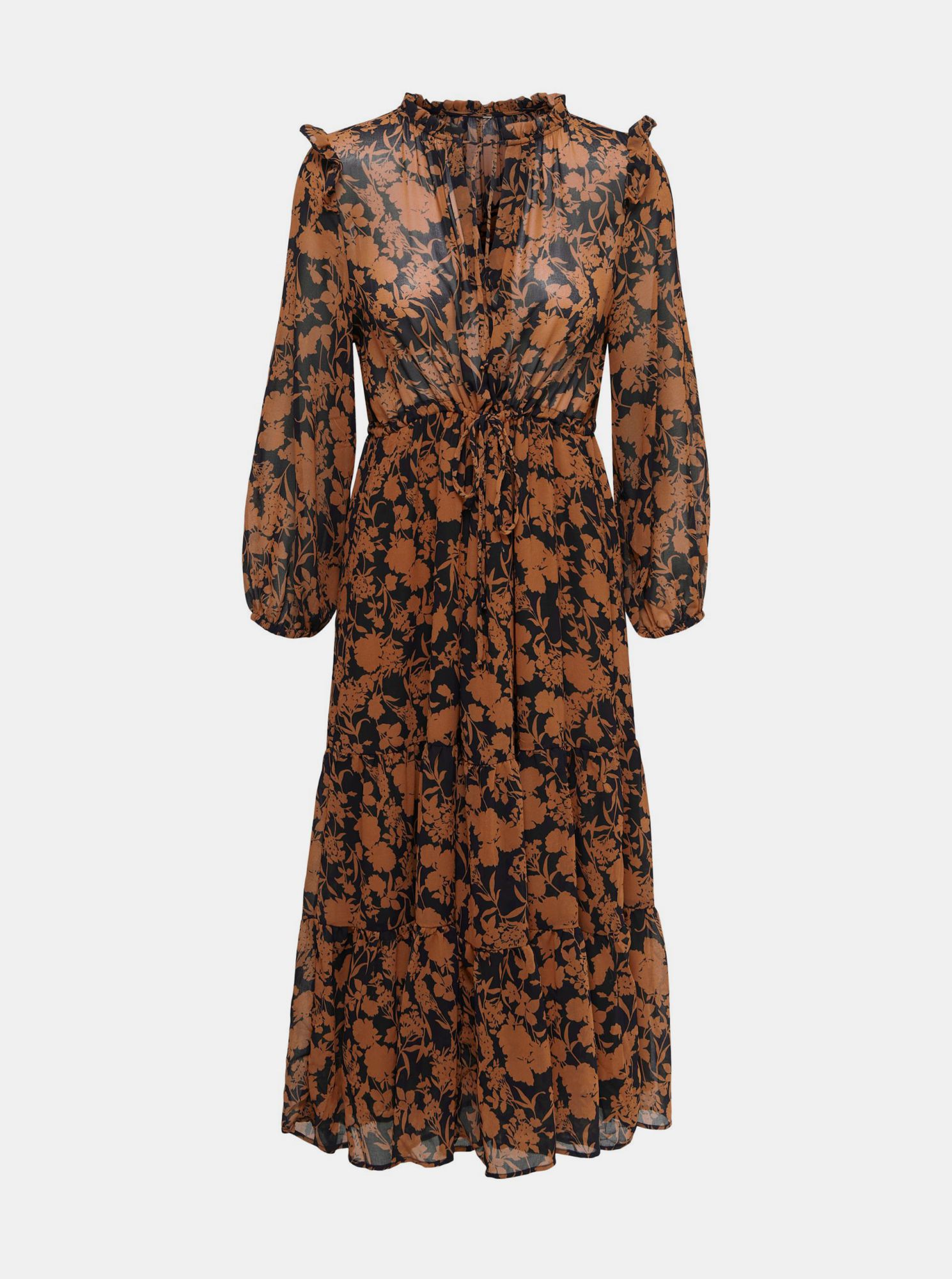 Only hnědé maxi šaty