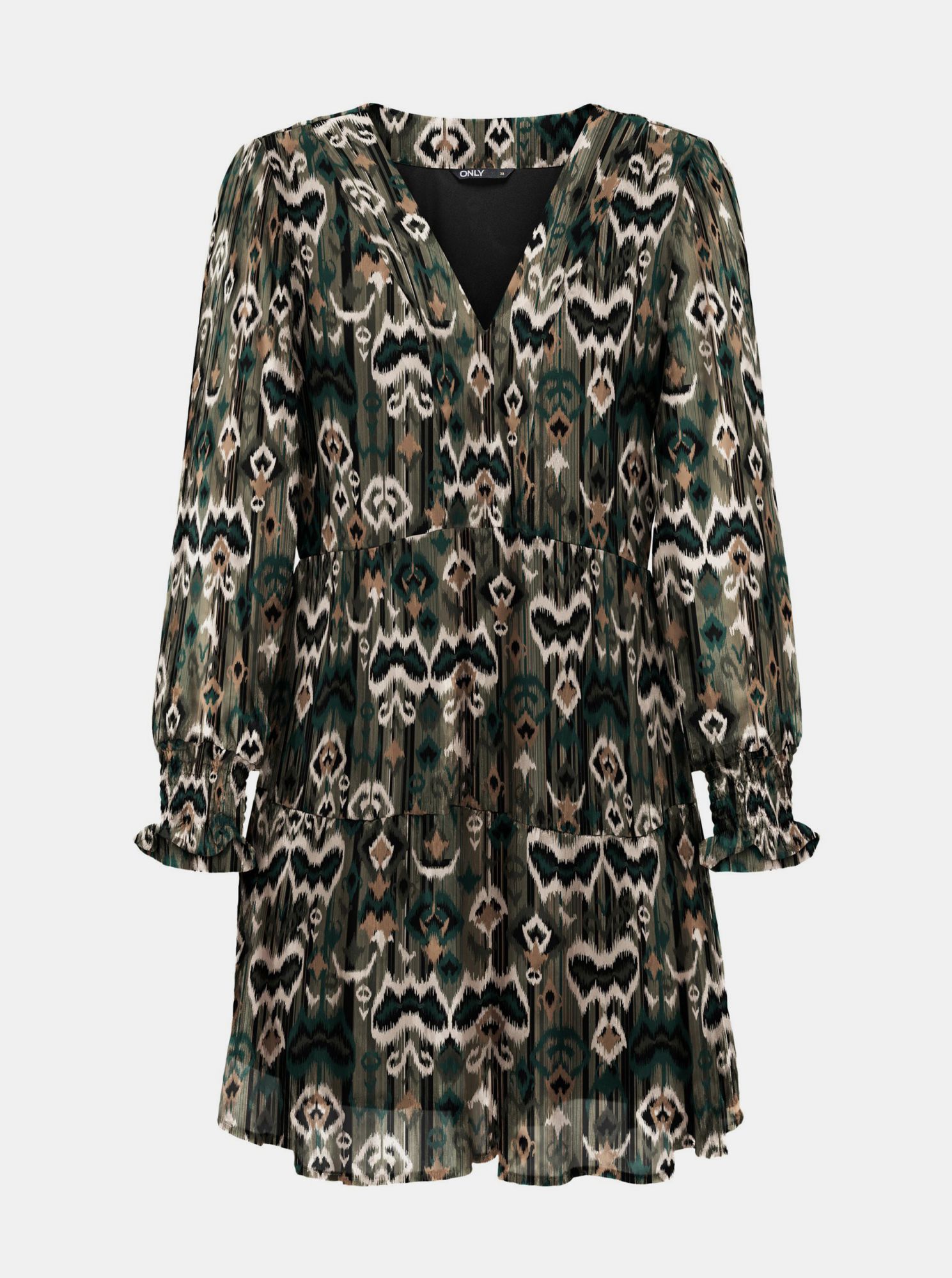 Only khaki šaty se vzory