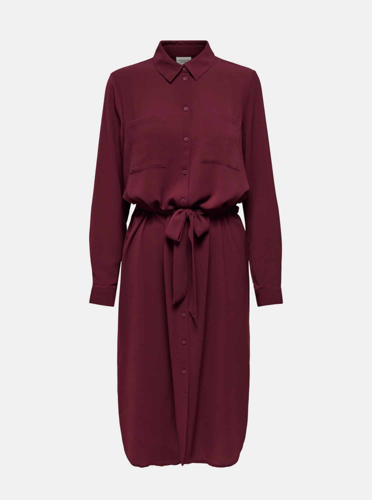 Jacqueline de Yong vínové košilové šaty