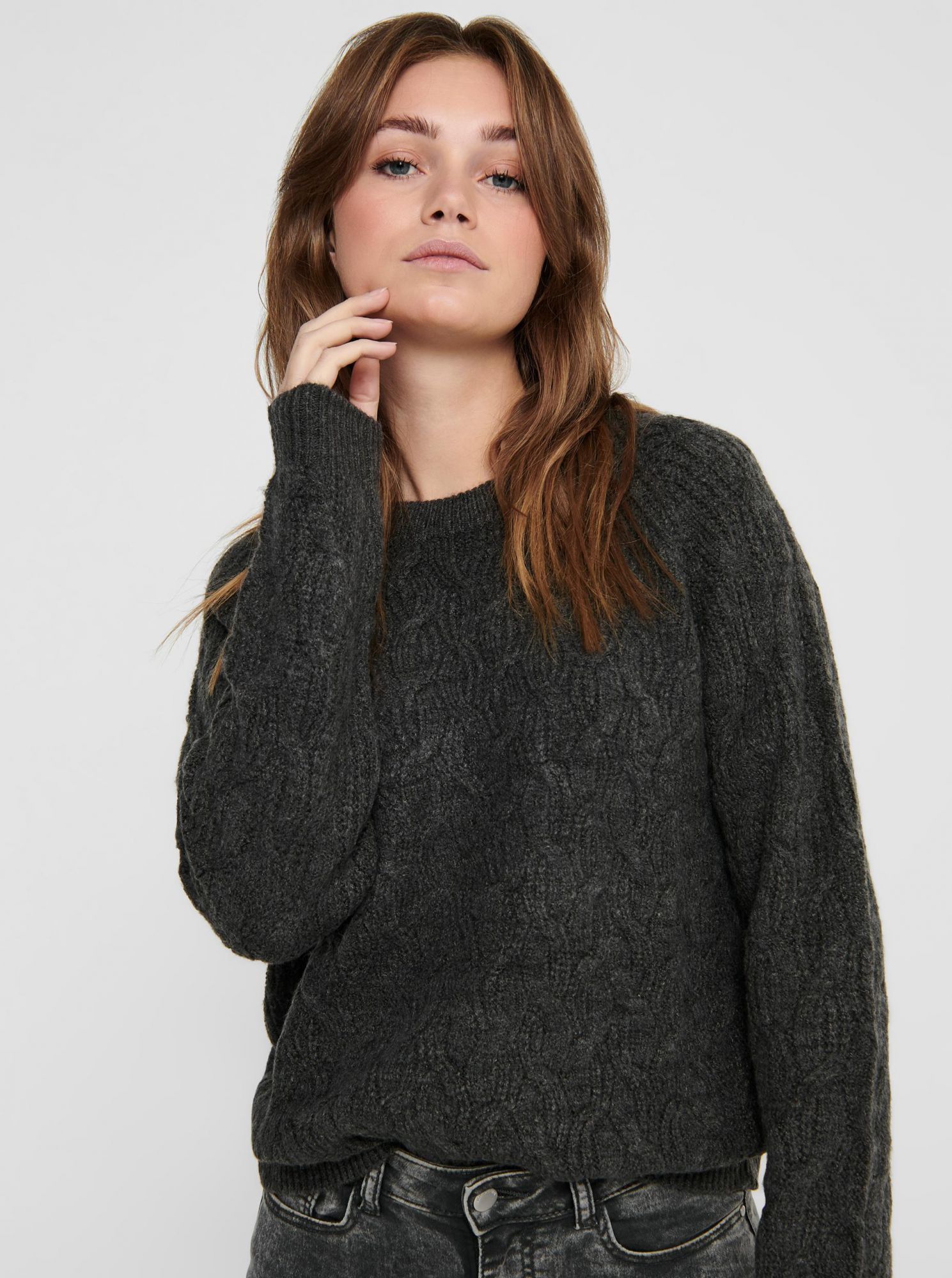 Jacqueline de Yong tmavě šedý dámský svetr