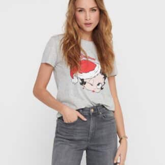 Jacqueline de Yong šedé dámské tričko s potiskem