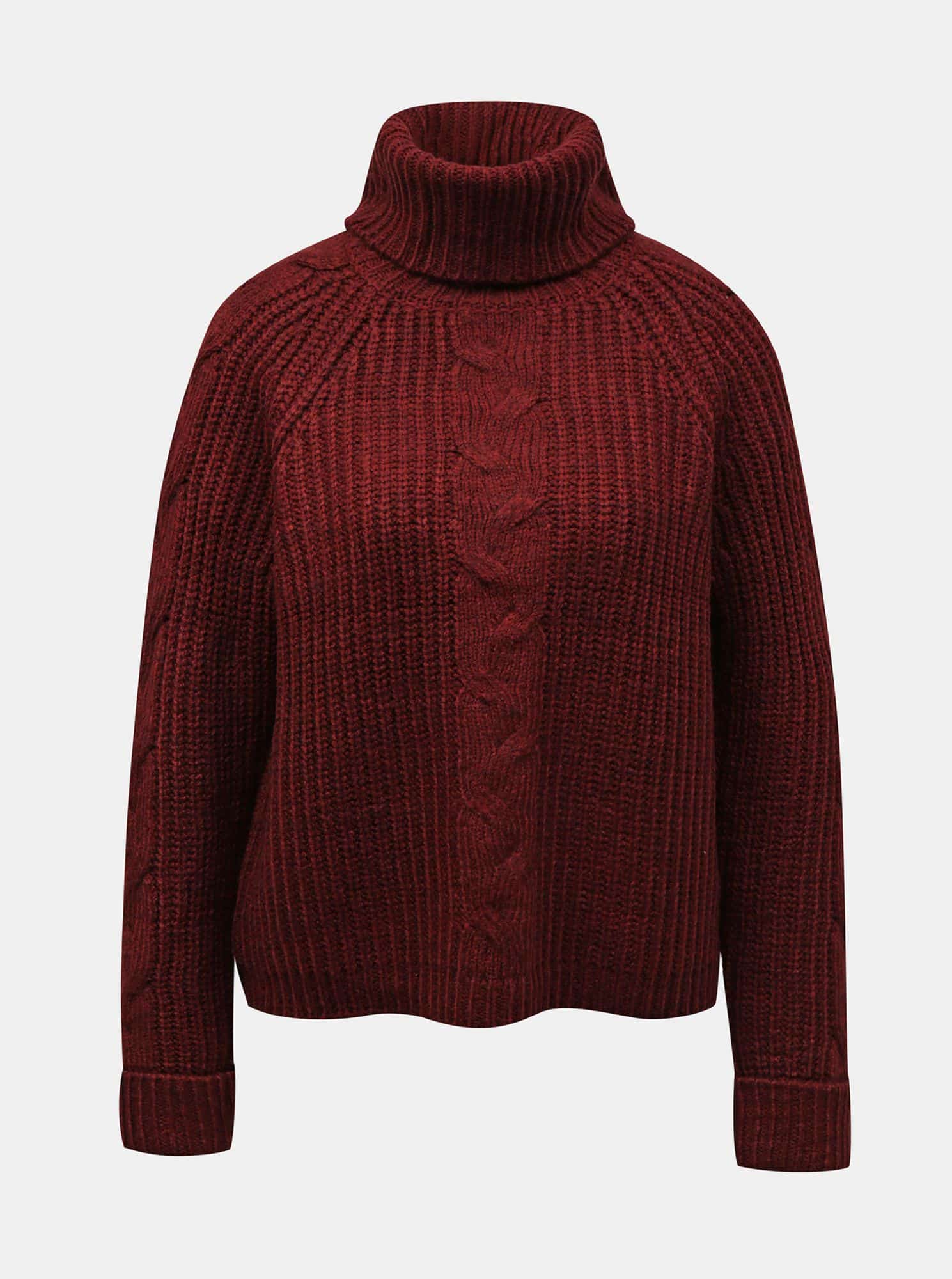 Only vínový dámský rolák