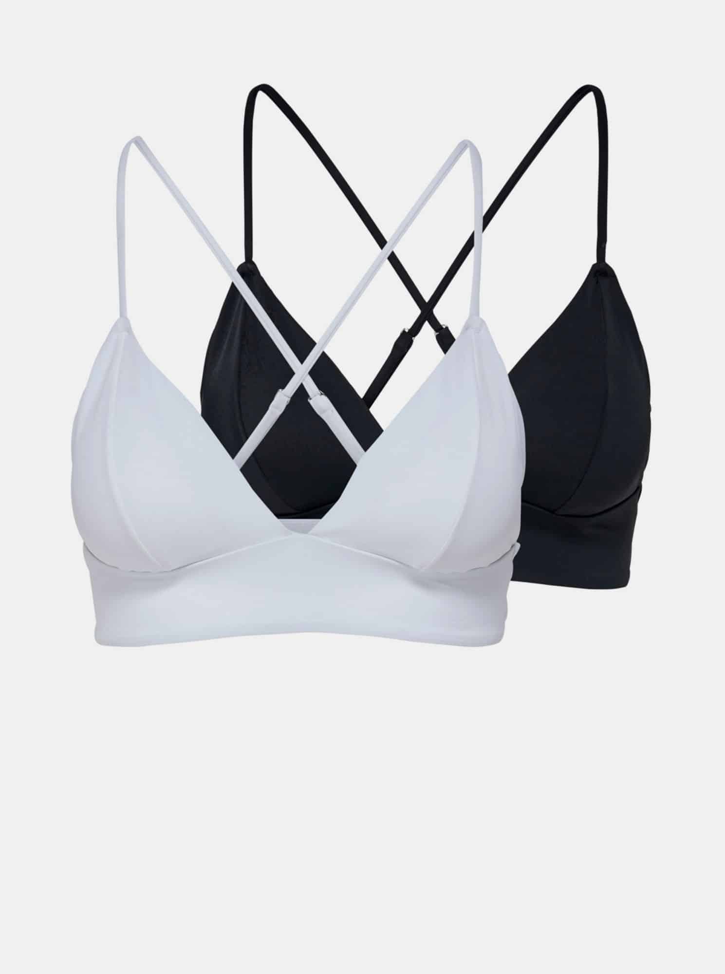 Only 2 pack horních dílů plavek v bílé a černé barvě