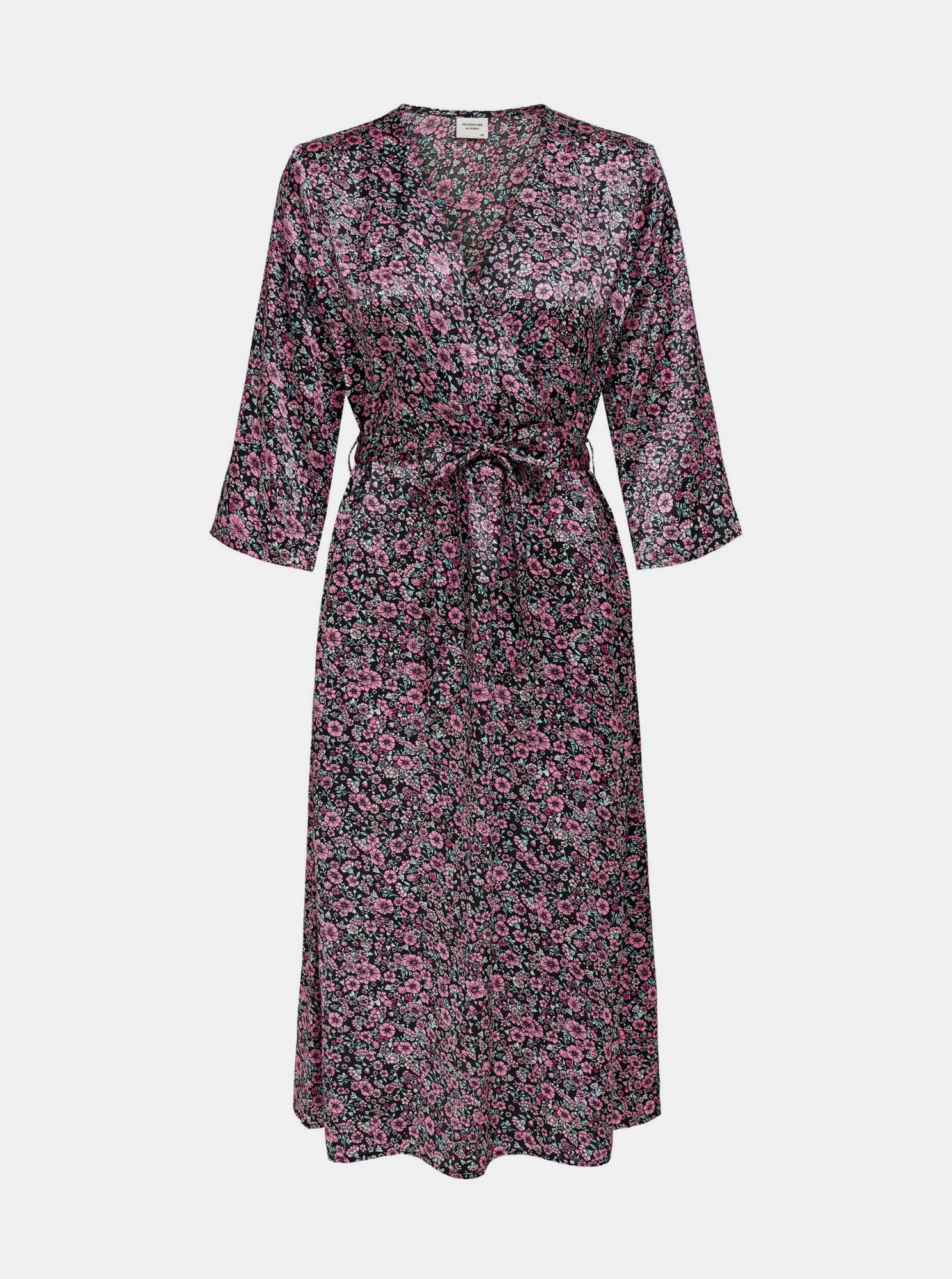 Jacqueline de Yong černé květované zavinovací šaty Juliette