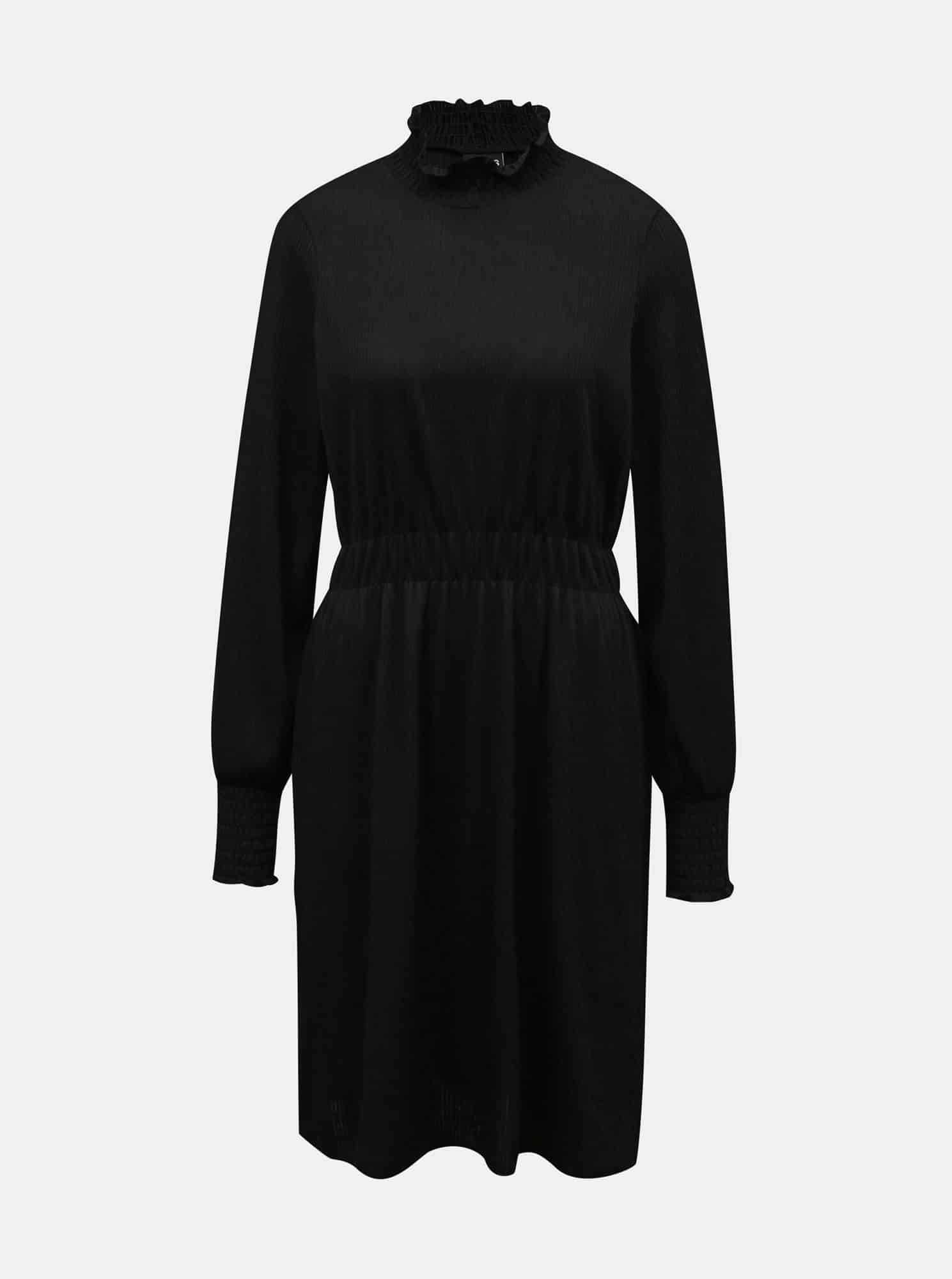 Pieces černé šaty se stojáčkem