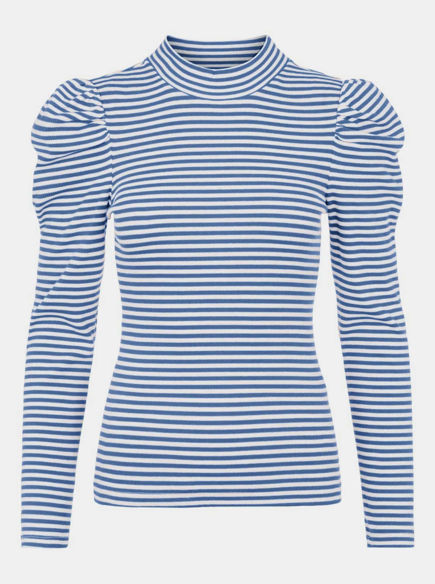 Pieces modré pruhované tričko se stojáčkem