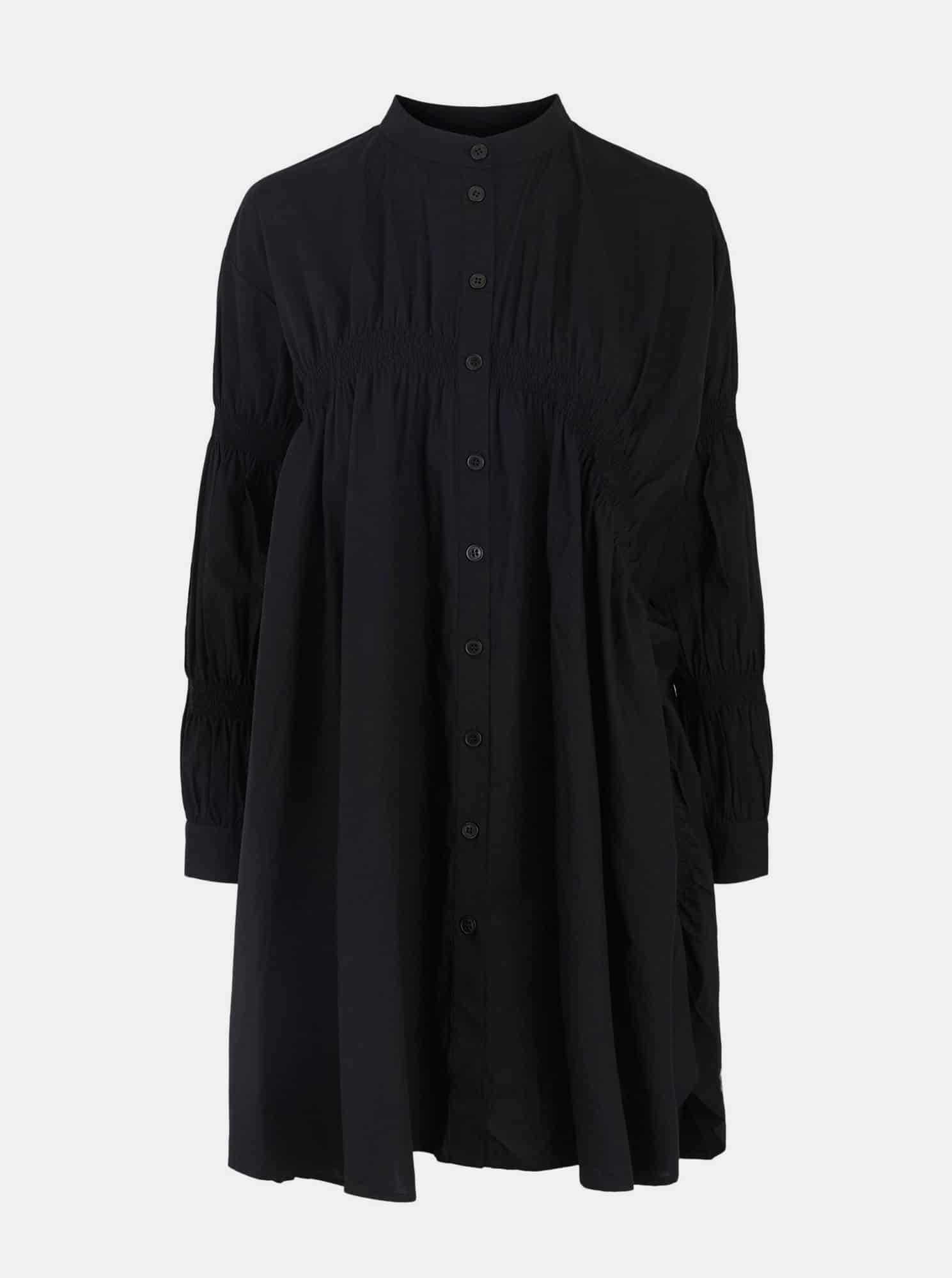 Pieces černé volné košilové šaty