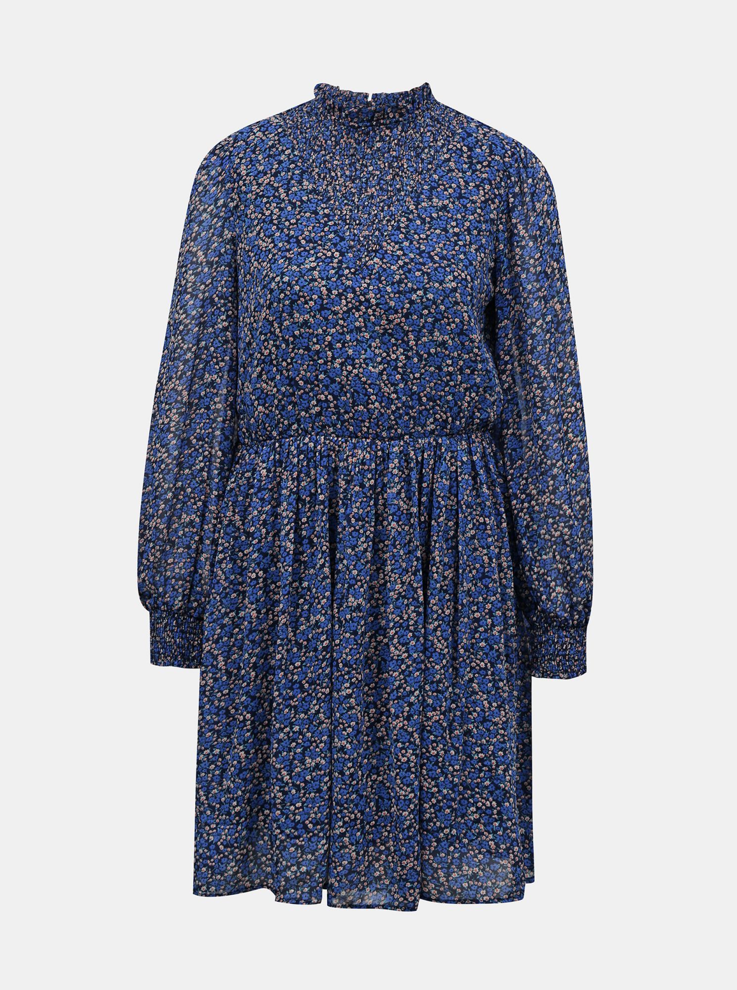 Pieces modré květované šaty