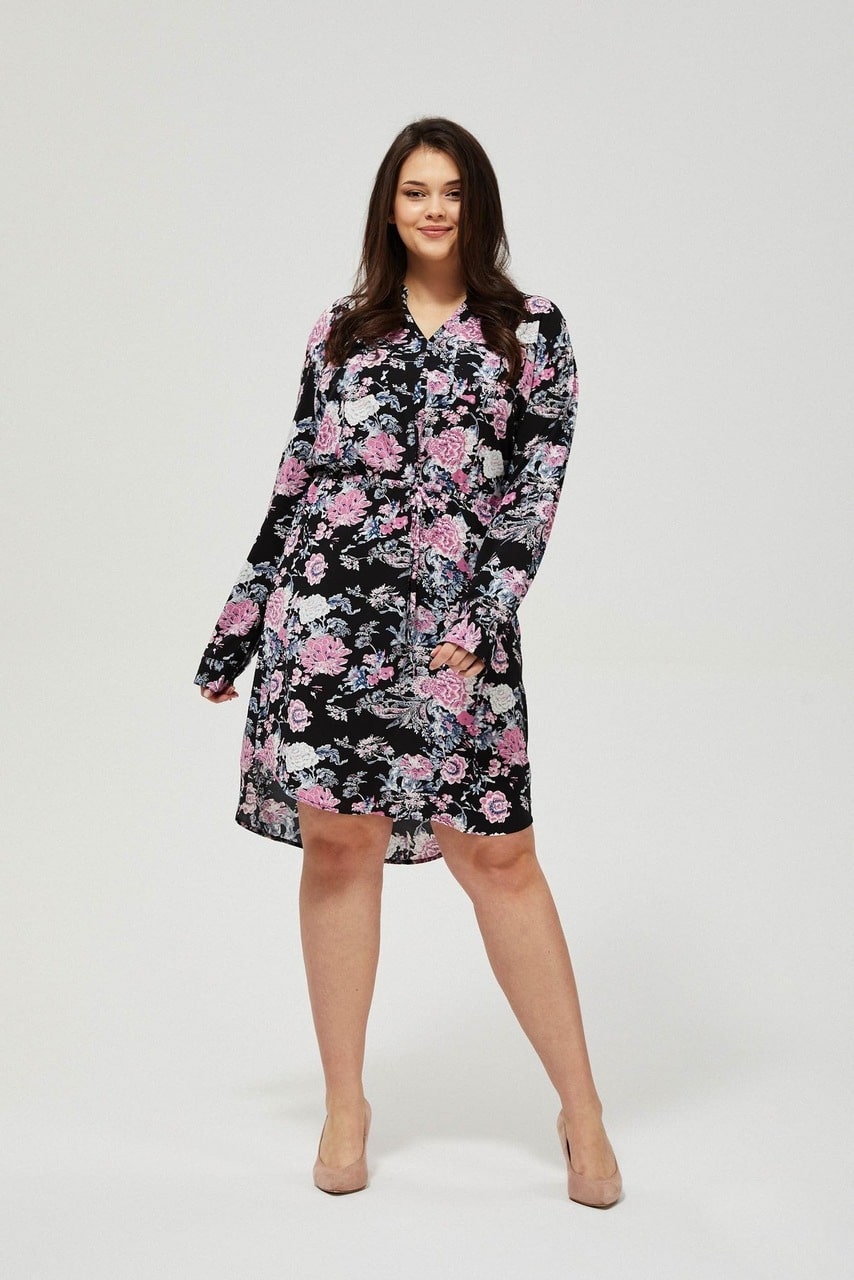 Moodo černé květované šaty