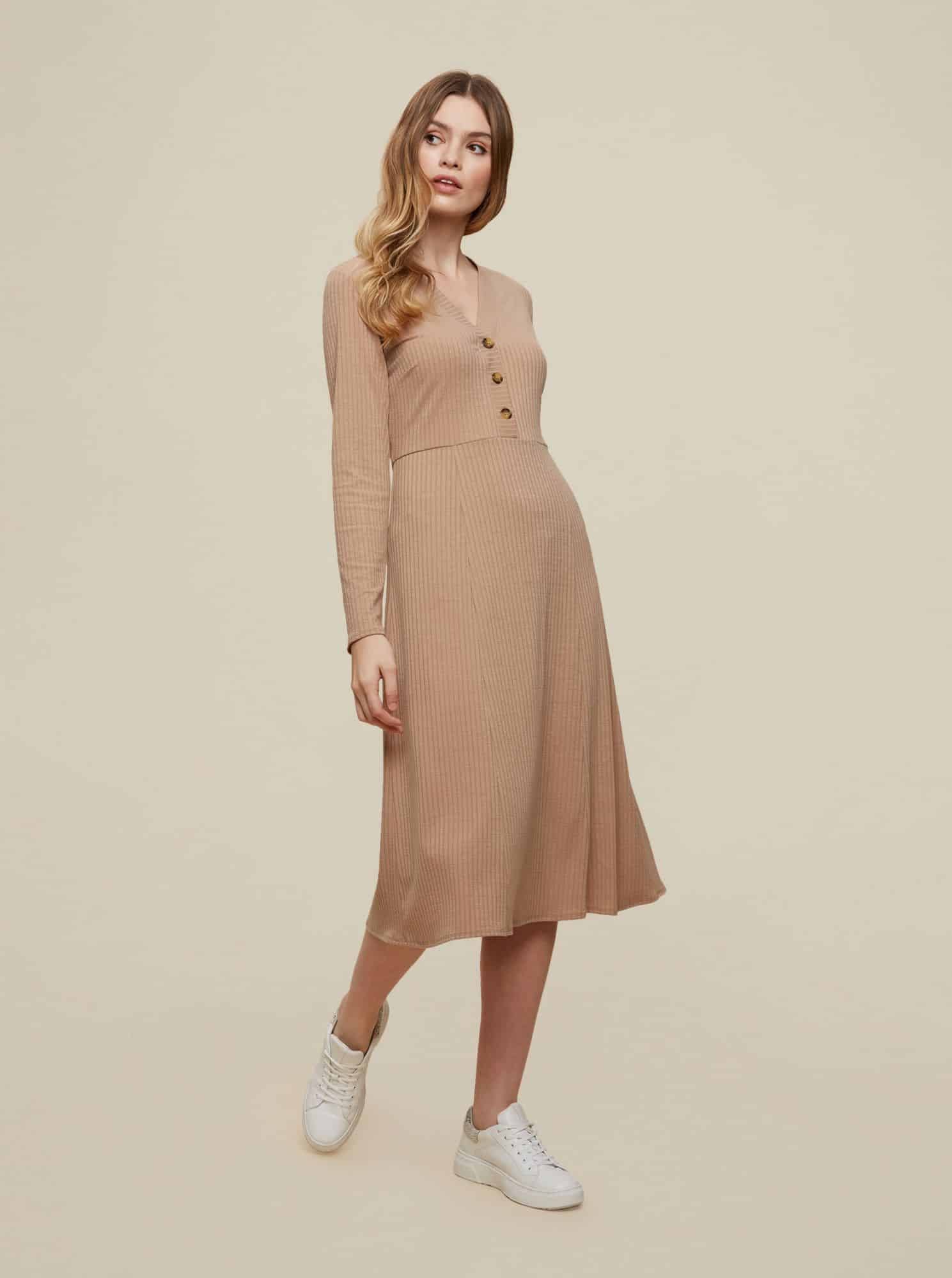 Dorothy Perkins hnědé šaty s knoflíky