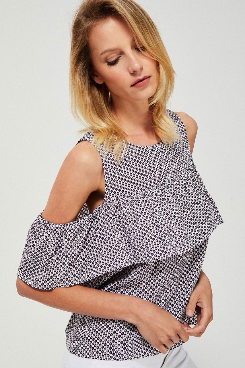 Moodo modro-bílý vzorovaný top