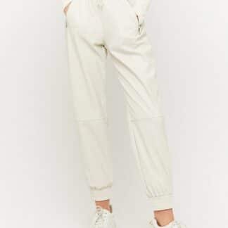 Tally Weijl krémové koženkové kalhoty