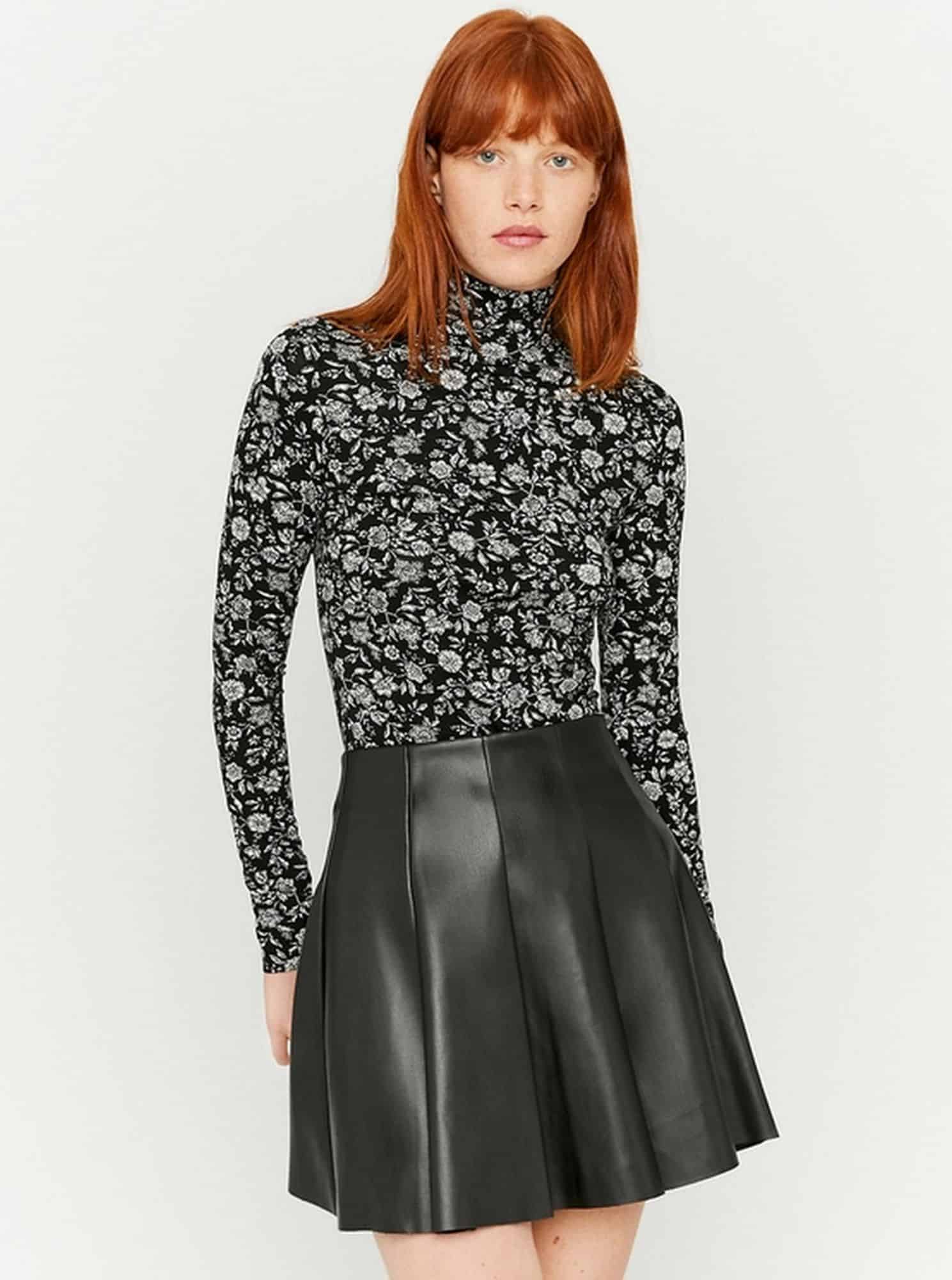 Tally Weijl černé květované dámské tričko