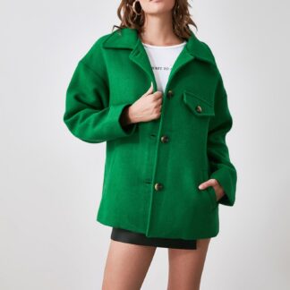 Trendyol zelený krátký kabát