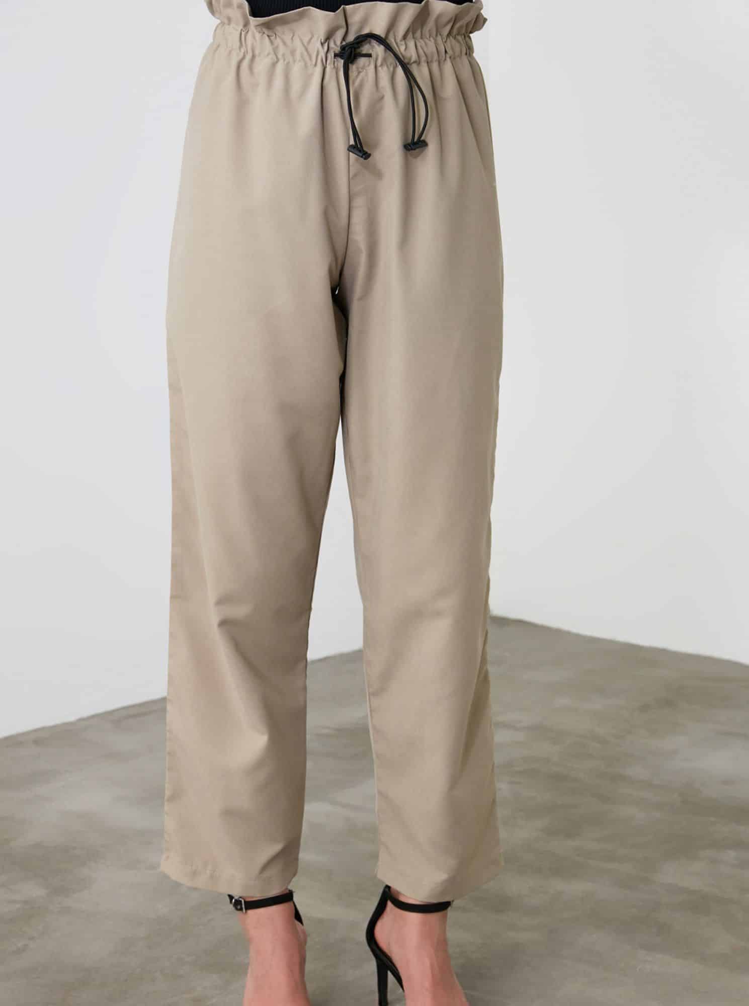 Trendyol béžové dámské zkrácené kalhoty