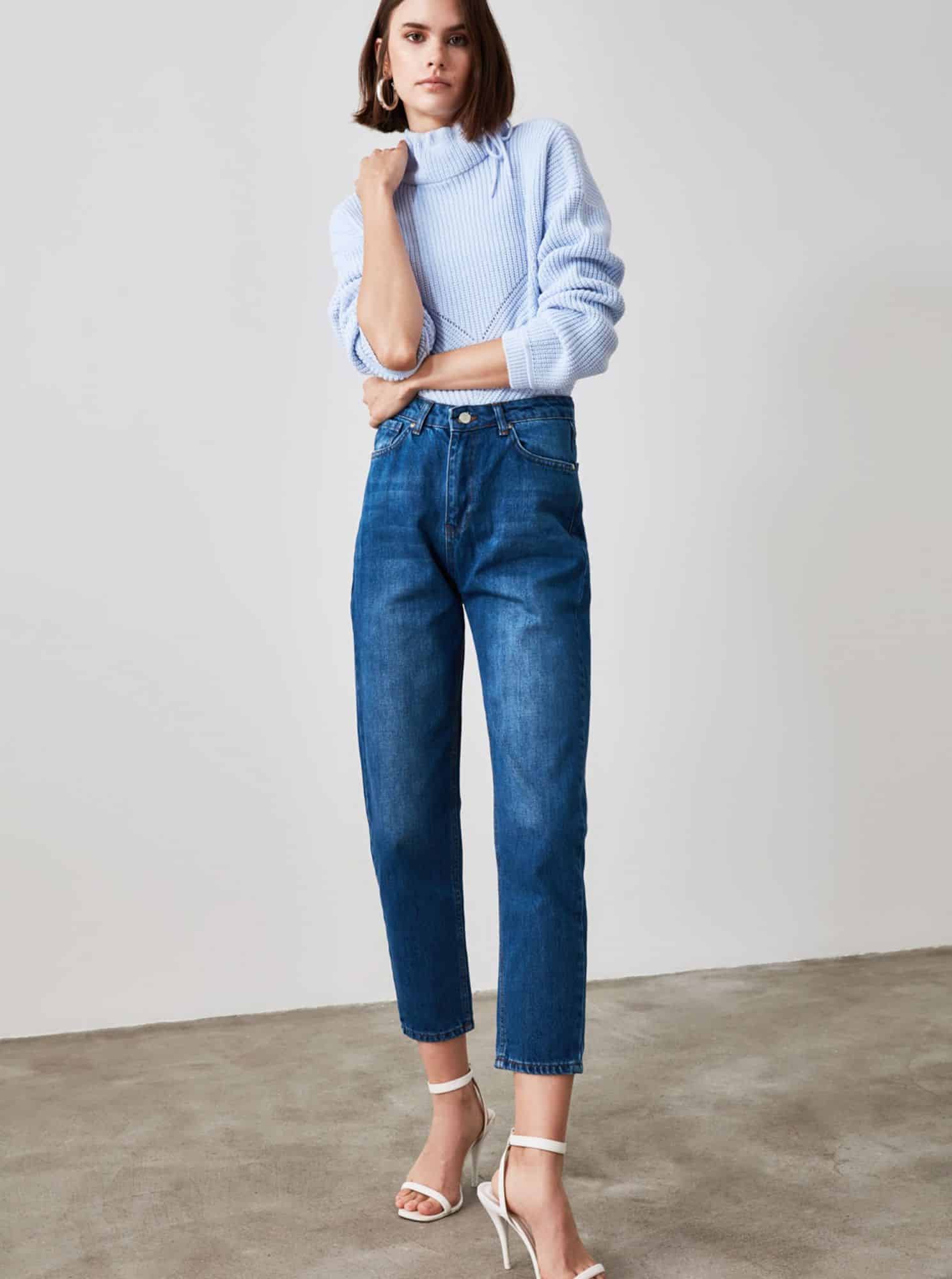 Trendyol modré boyfriend džíny