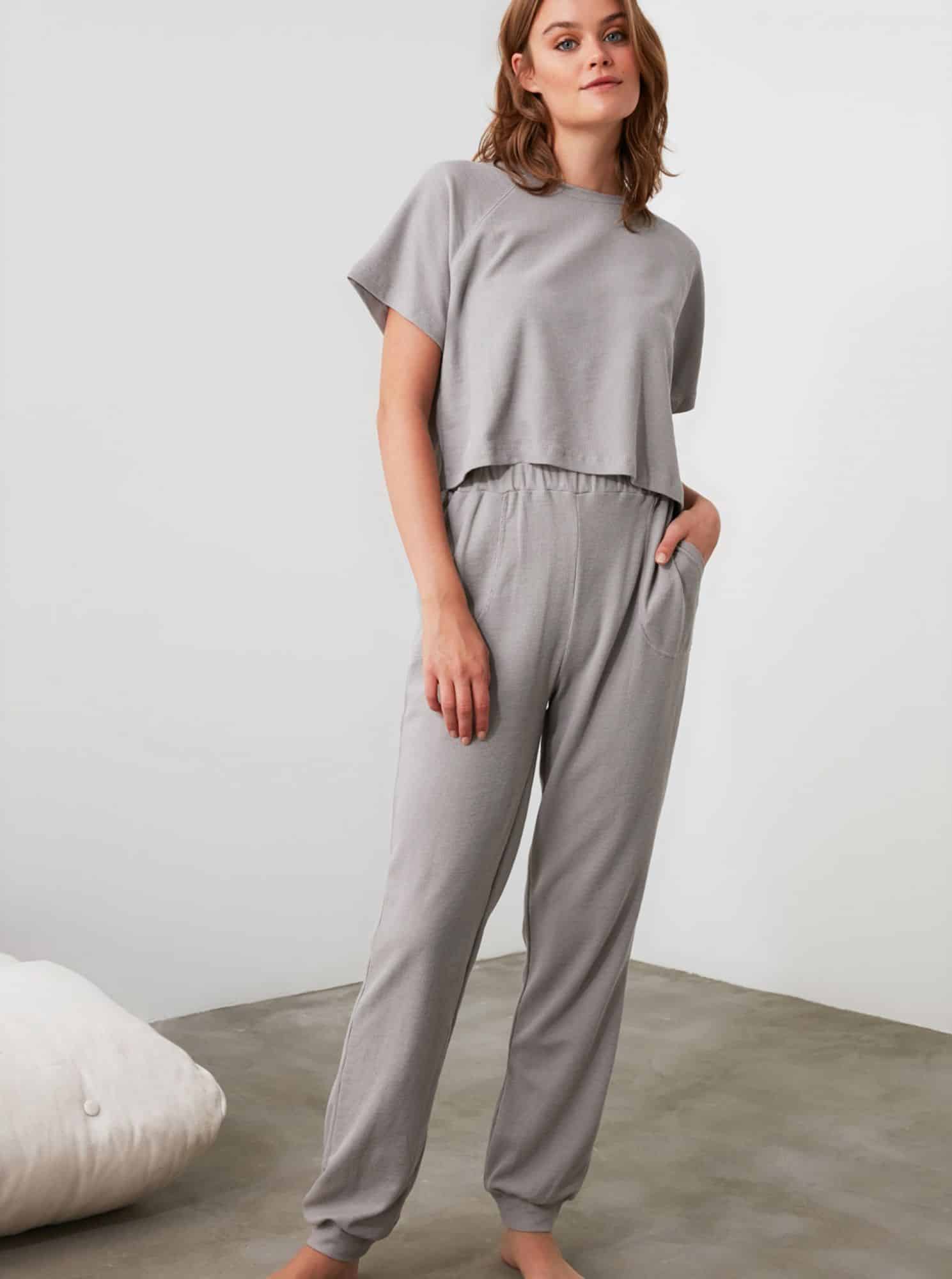 Trendyol šedé dámské pyžamo