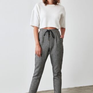 Trendyol šedé zkrácené kalhoty